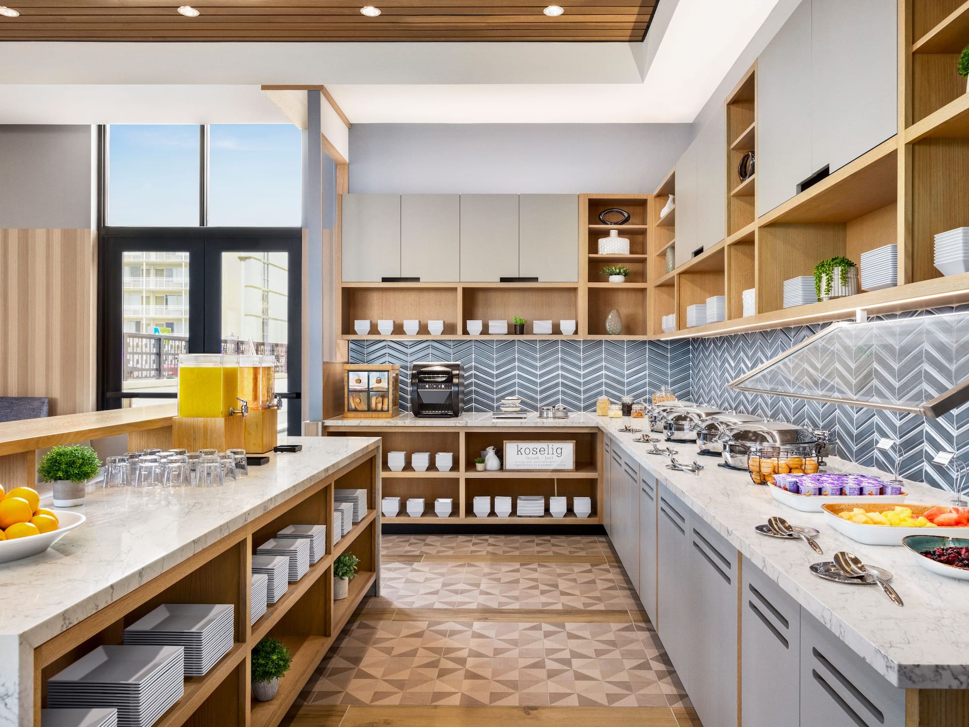 Hyatt Place Virginia Beach / Oceanfront  Breakfast Bar Area Counter Plates Juice