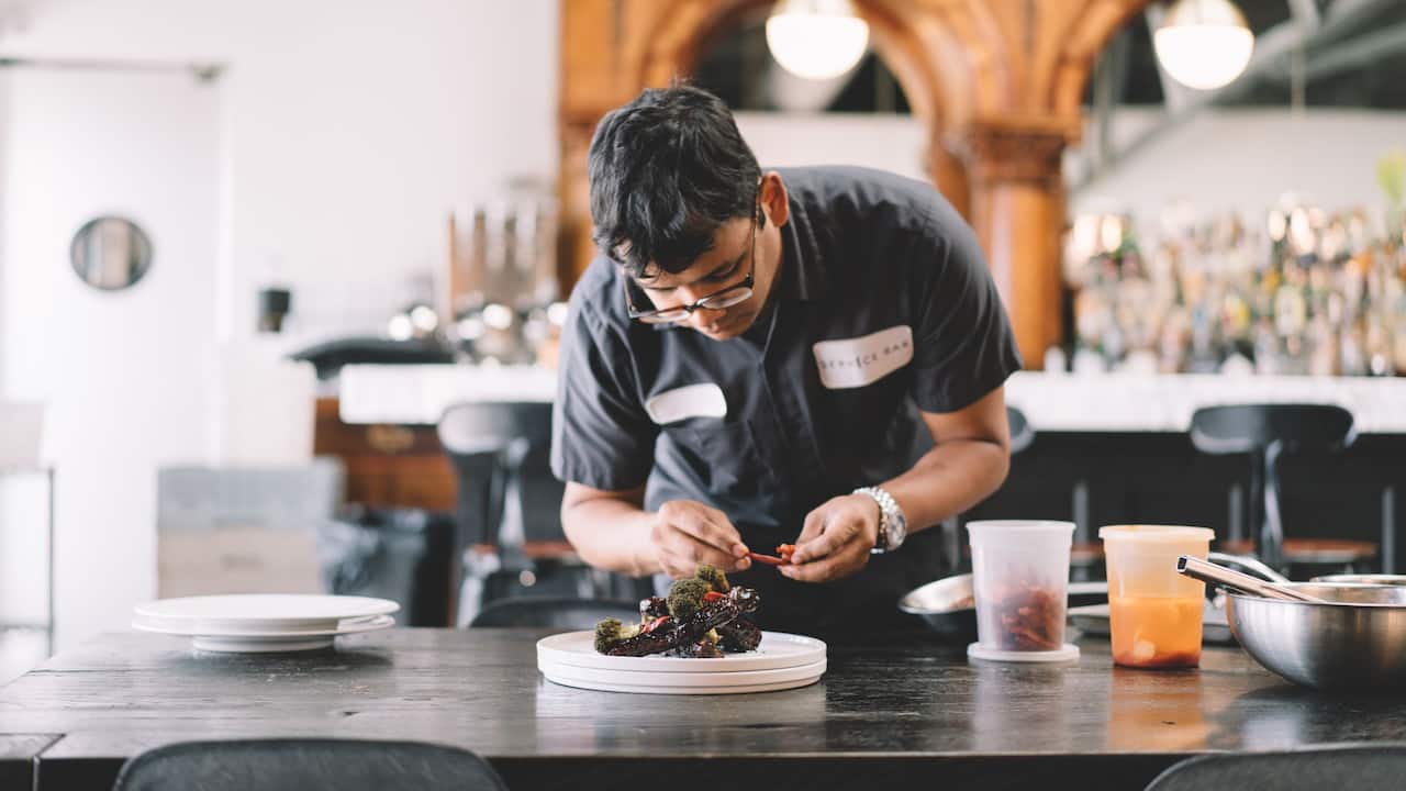 Steakhouse Chef Plating Dish