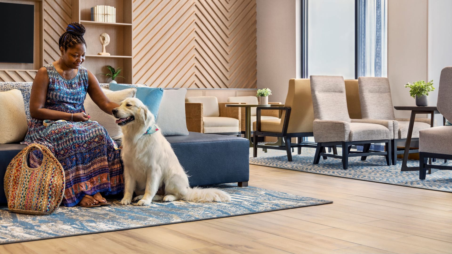 Hyatt Place Virginia Beach / Oceanfront  Lobby Guest And Dog