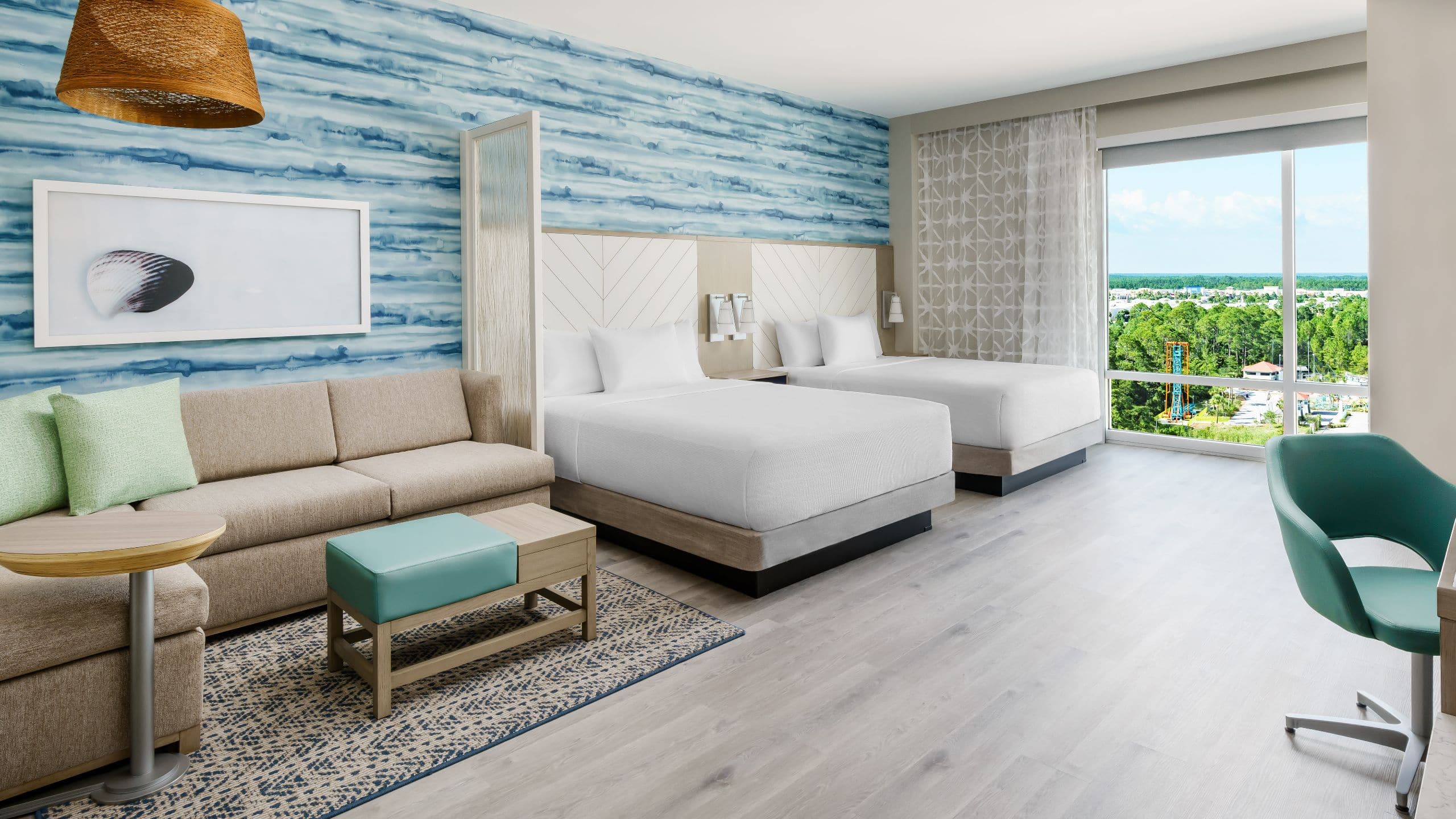 Hyatt Place Panama City Beach / Beachfront Double Queen Beds Guest Room Living Area