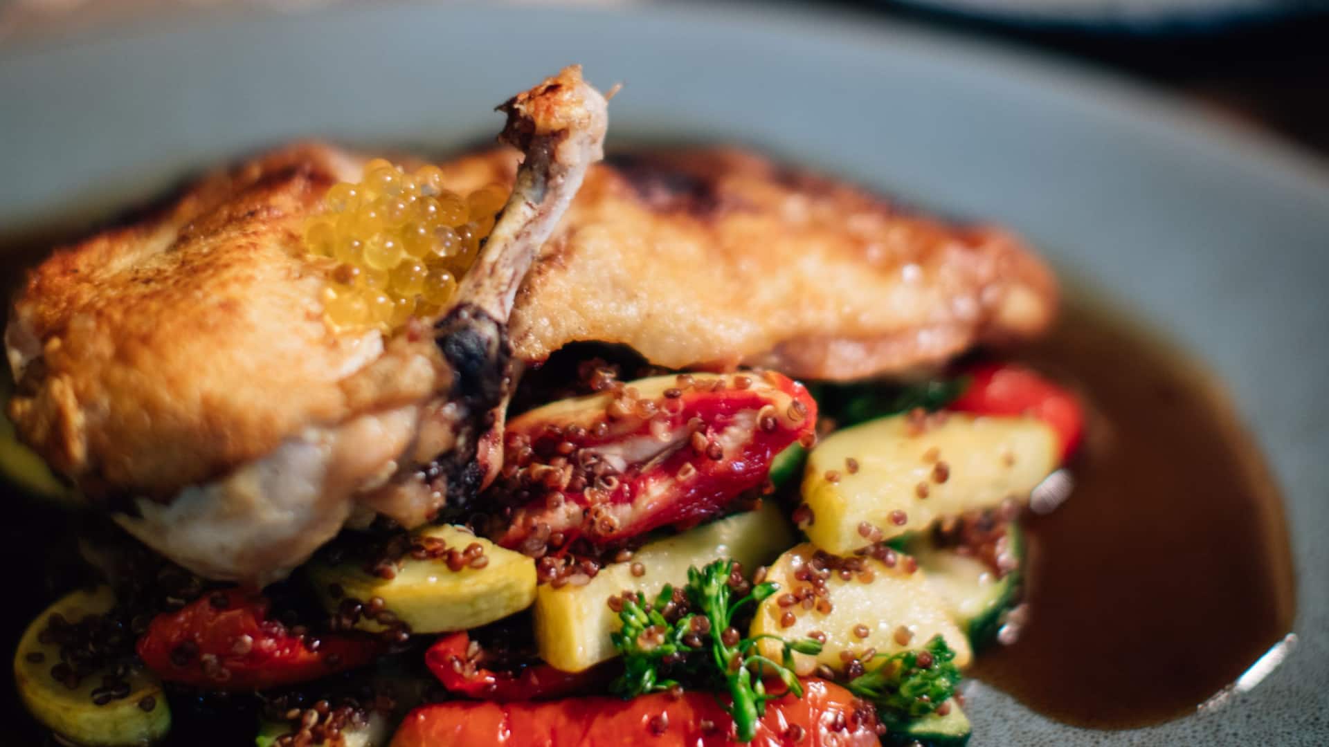 Grand Hyatt Vail Gessner Dinner Chicken Vegetables