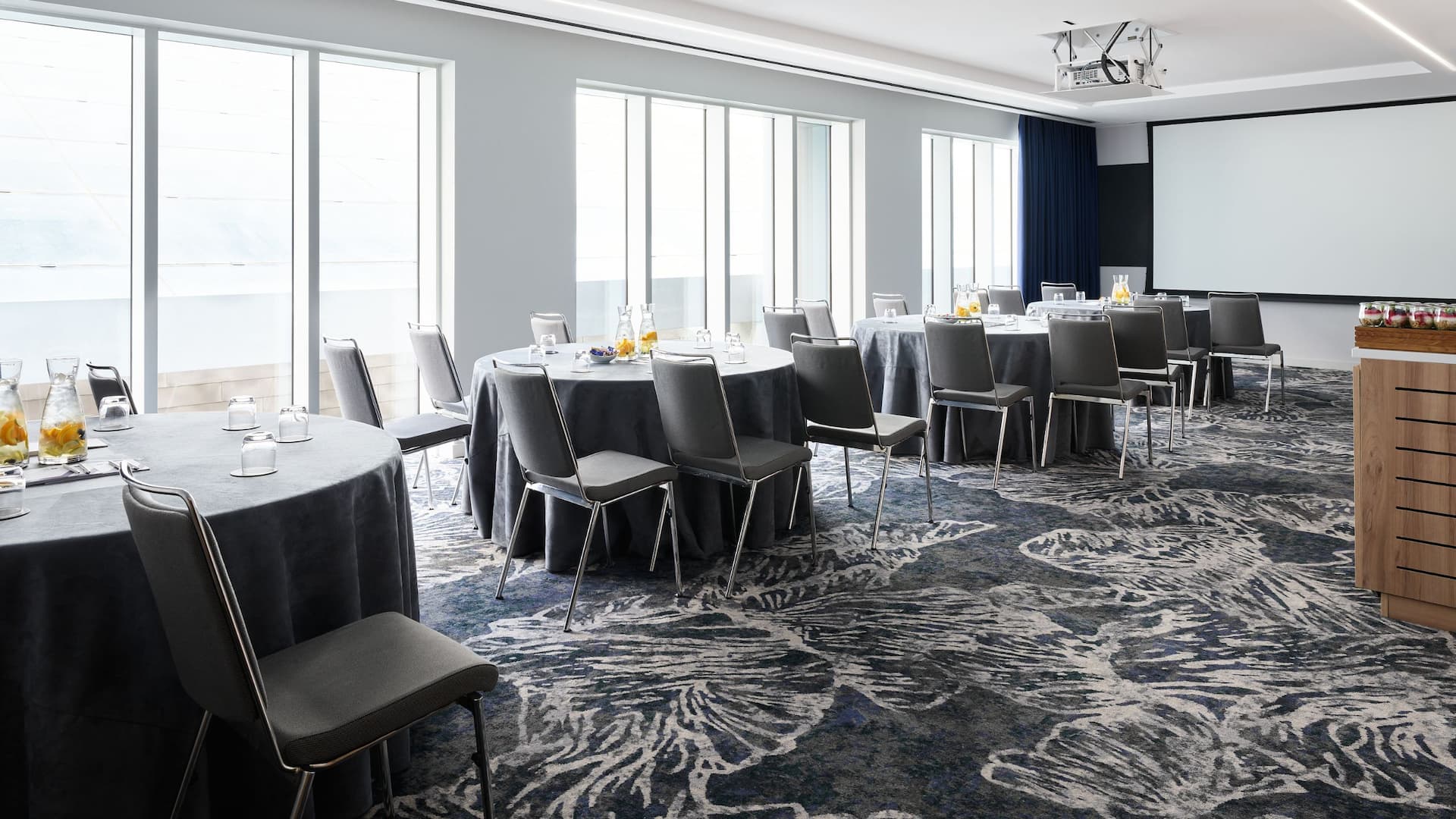 1 of 4 Hyatt Regency Bow Suite Round Tables Setup