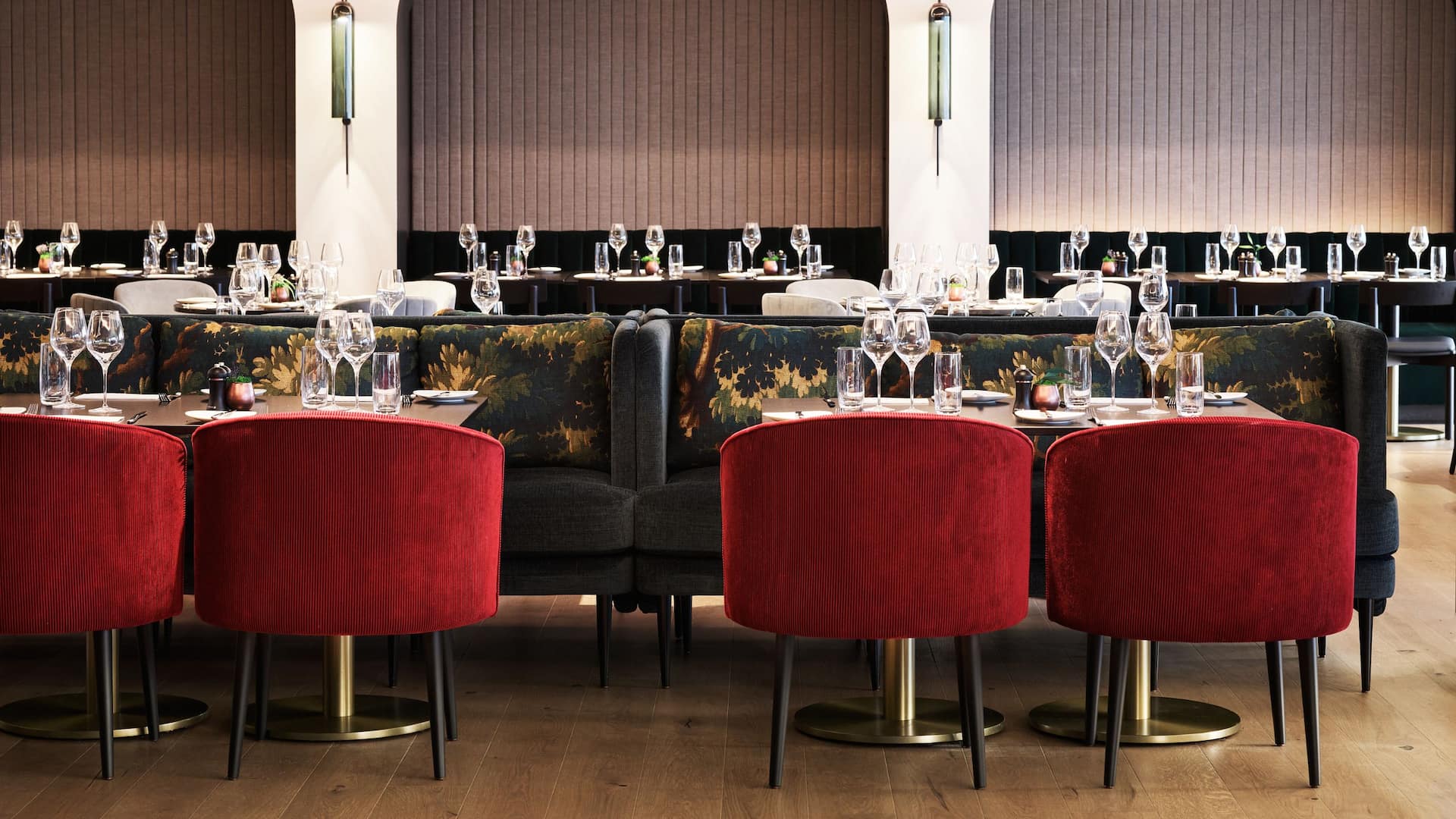 Hyatt Regency Elondi Restaurant Dining Tables Red Chairs