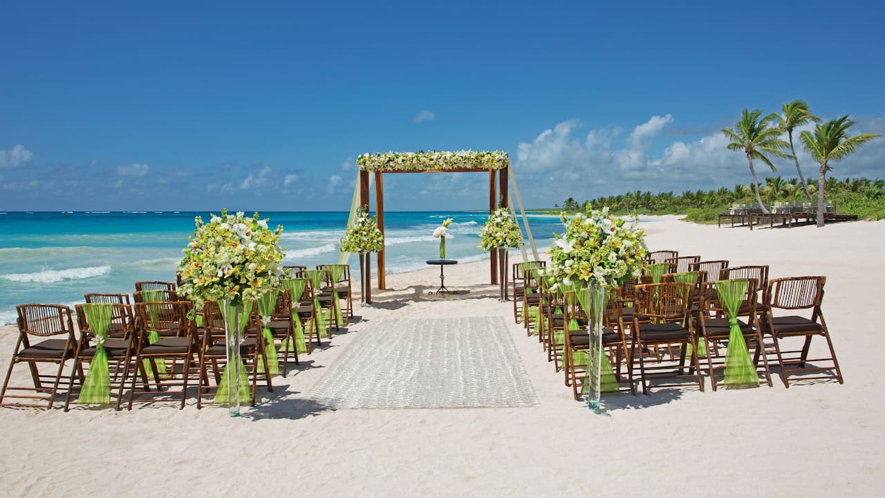 Dreams Tulum Tropical Beach Wedding Setup