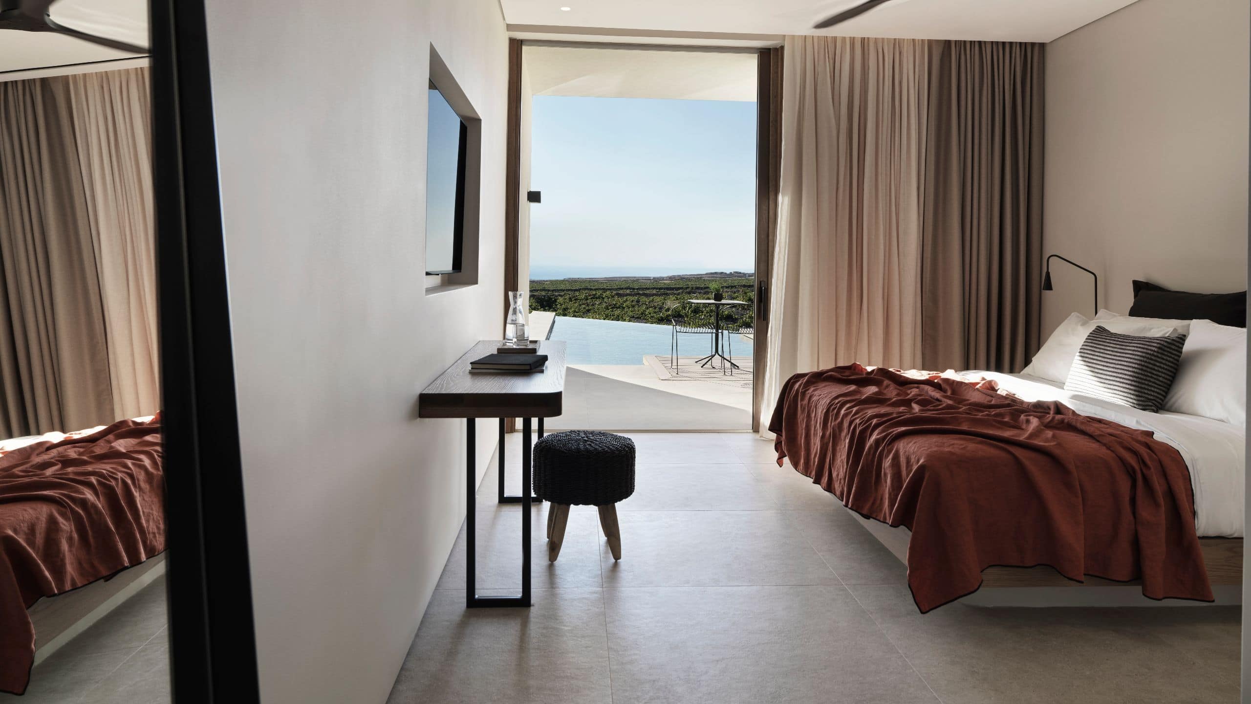 Magma Resort Santorini Suite Bedroom View