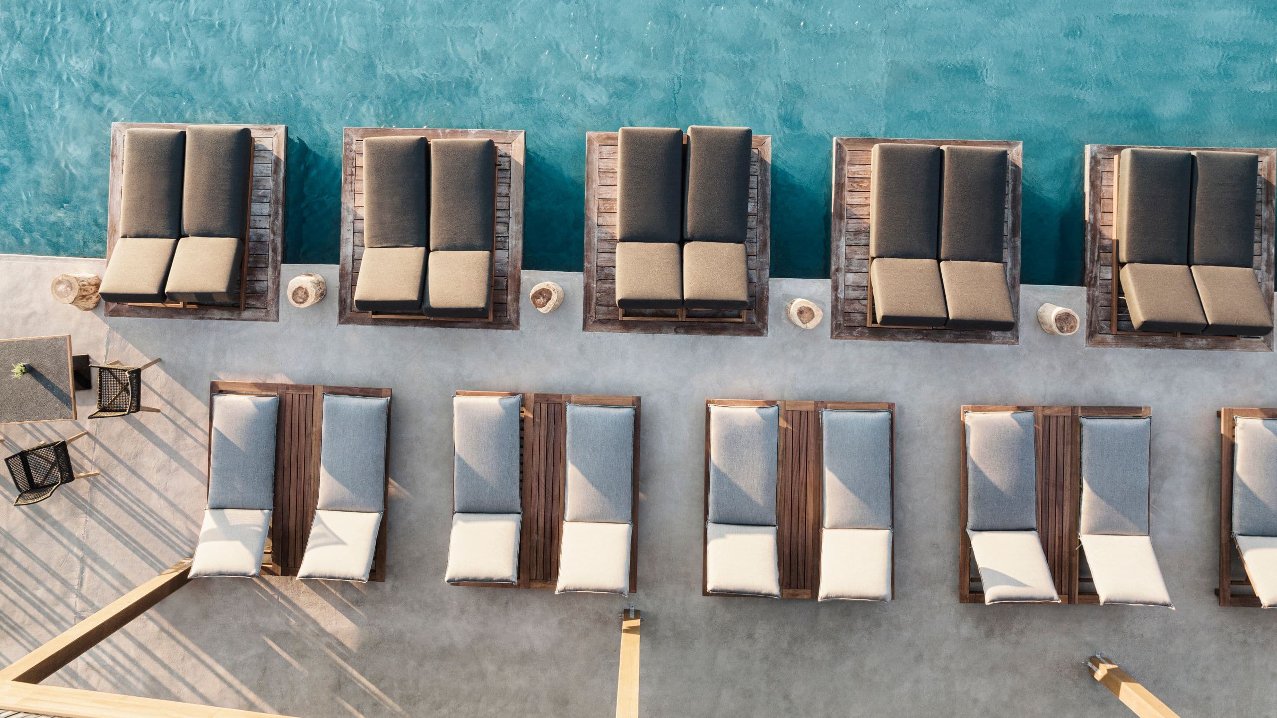 Magma Resort Santorini Magma Pool Main Aerial Close