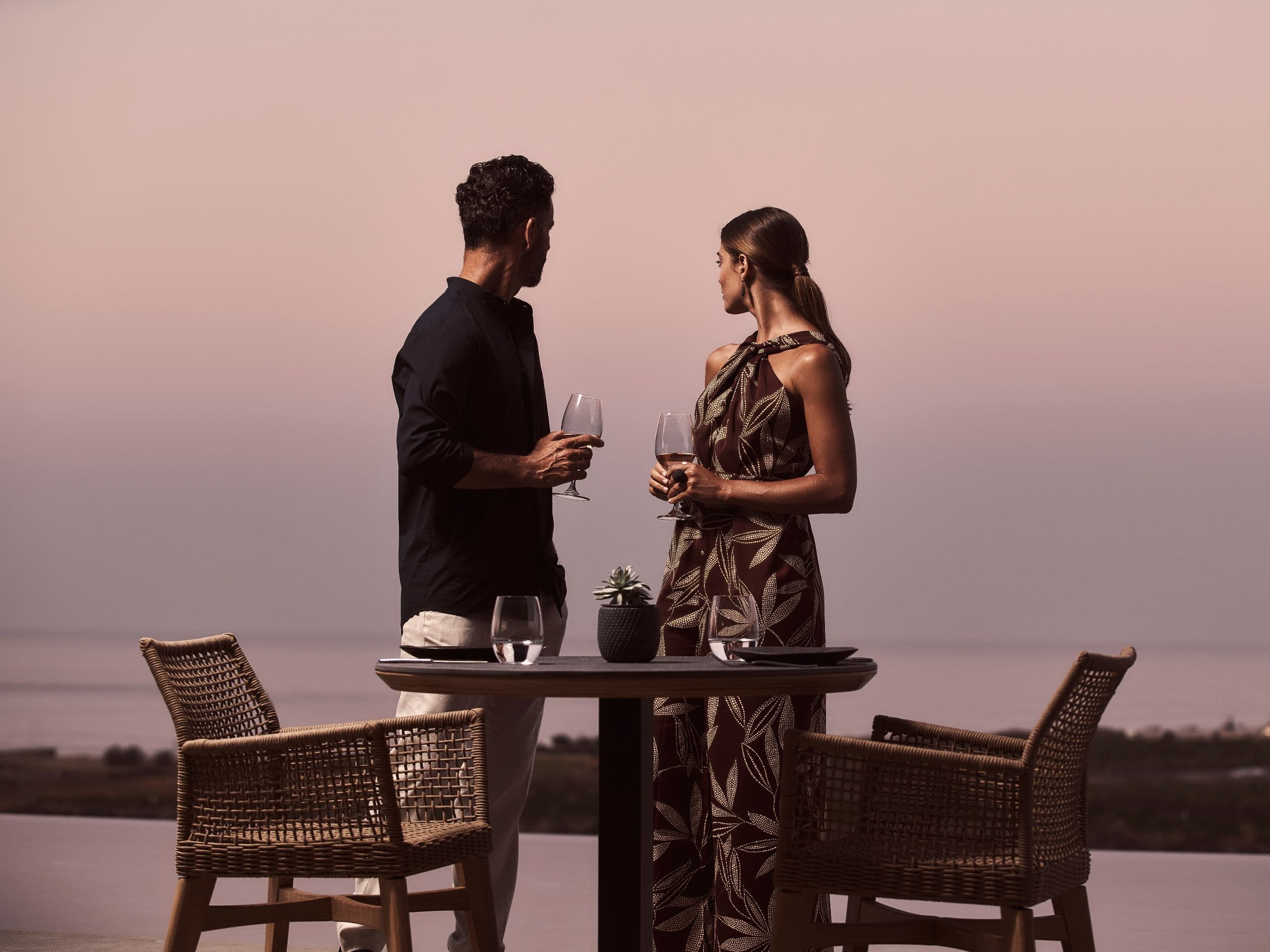 Magma Resort Santorini Magma Models Dinner Pool Standing