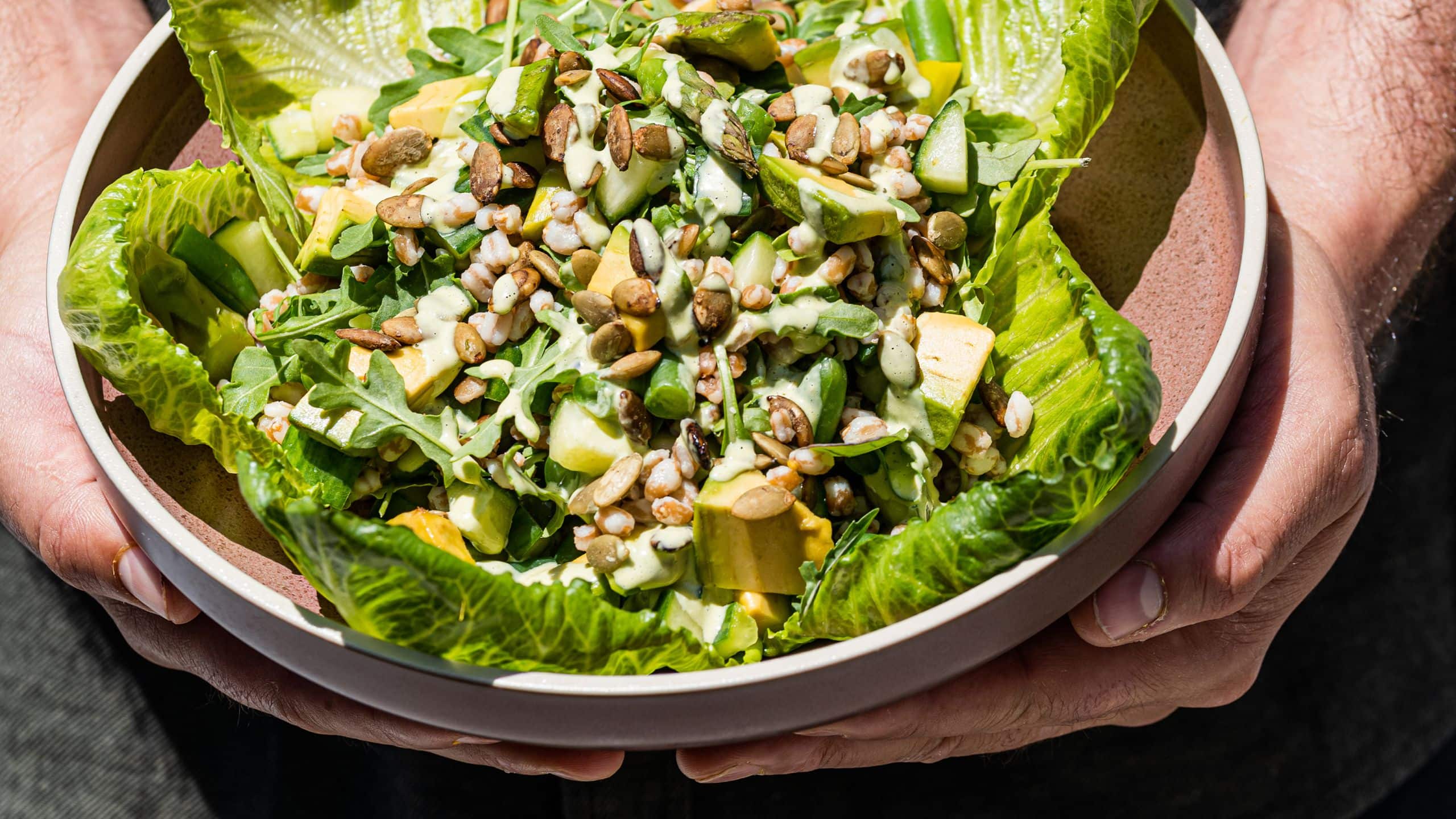 Hotel Nyack Salad Avocado Dressing Hands
