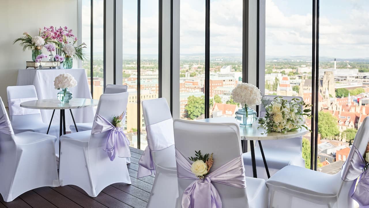 Wedding Tables 18th Floor Hyatt Regency Manchester