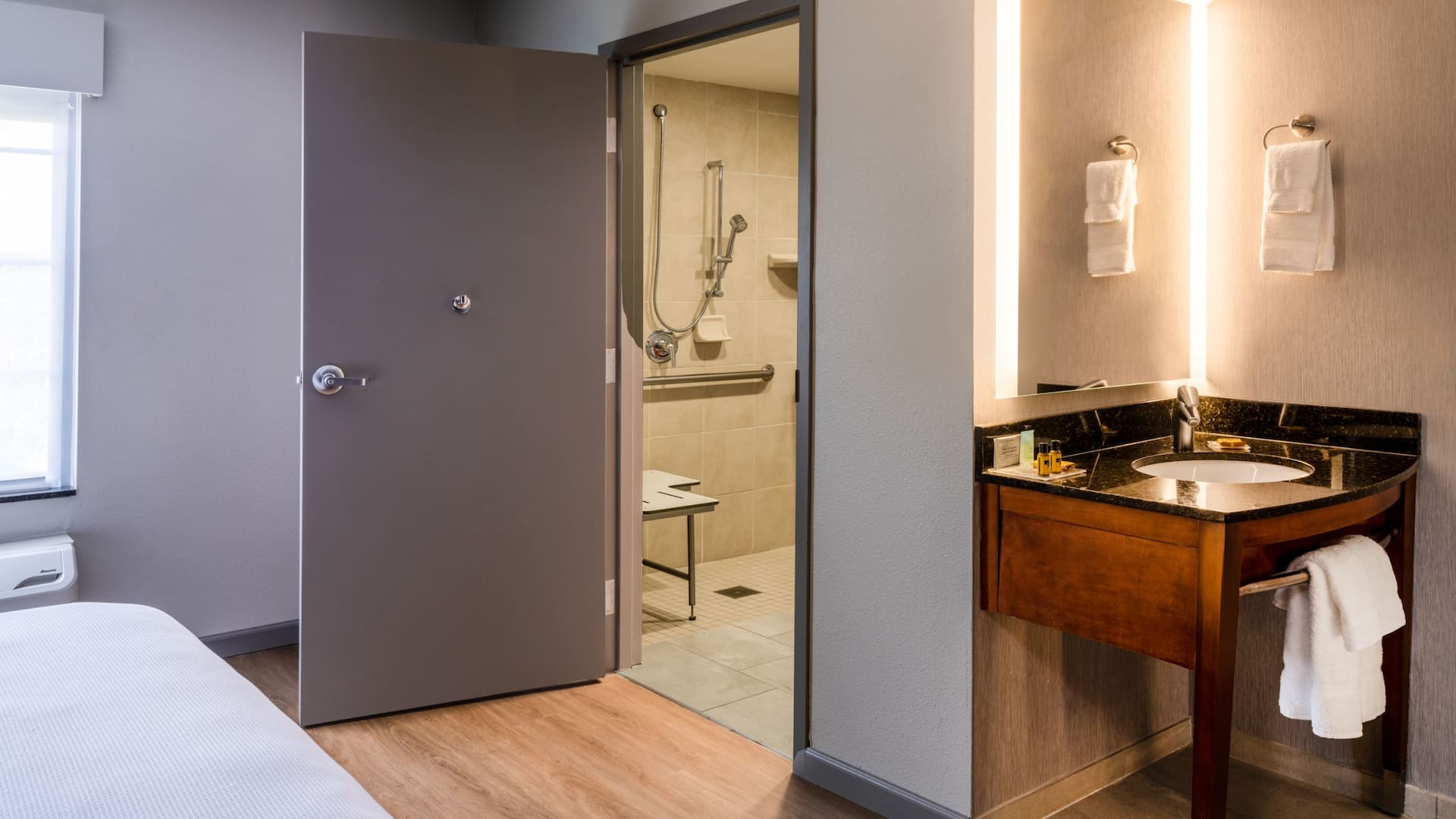 3 of 3 Hyatt Place Santa Fe Ada Roll-in Shower