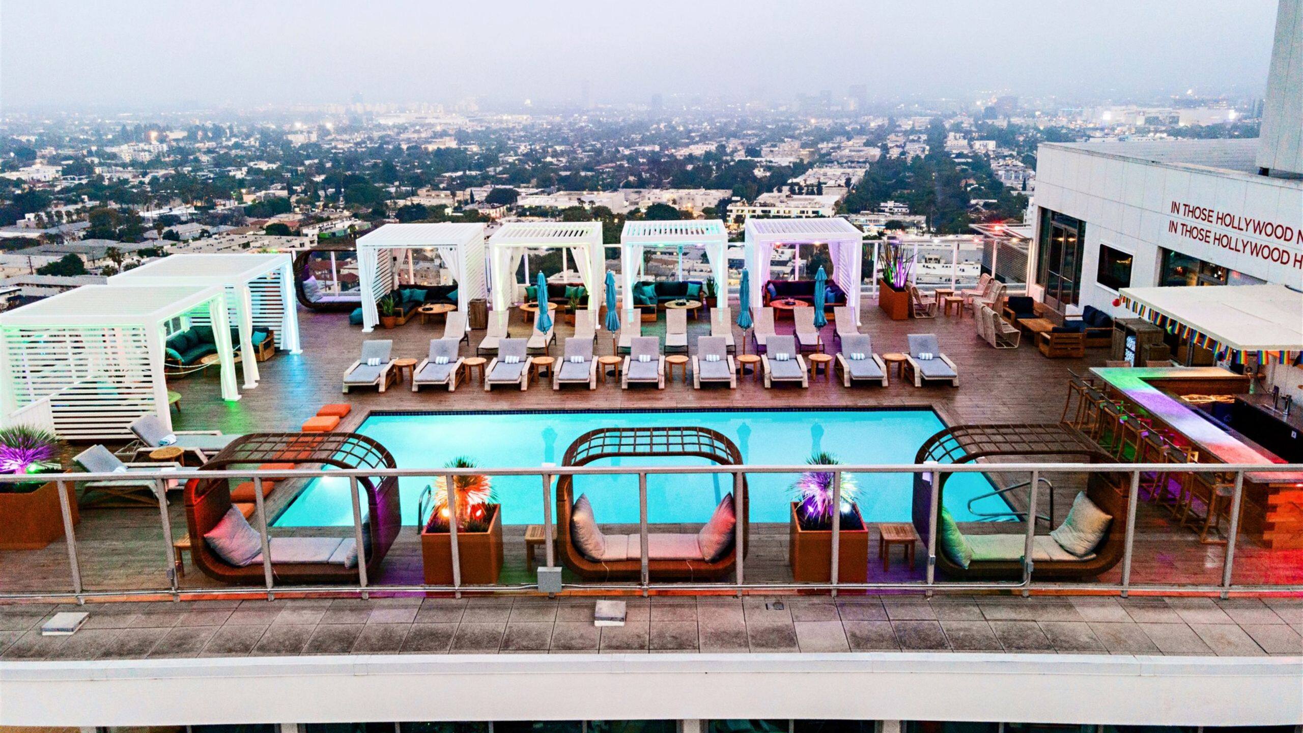 Andaz West Hollywood Rooftop Pool Deck Lights