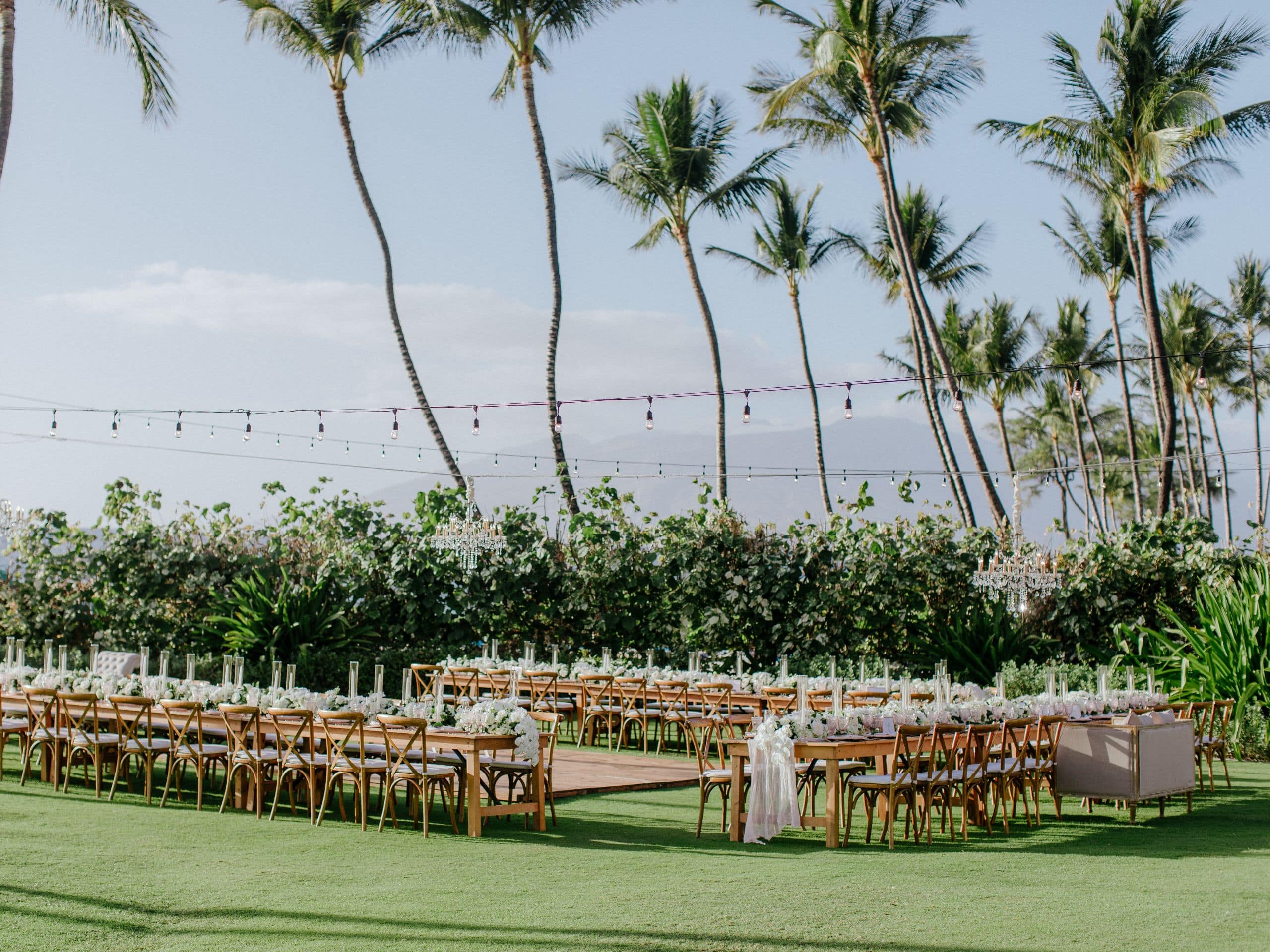 Andaz Maui at Wailea Resort Outdoor Wedding Reception Dining Tables