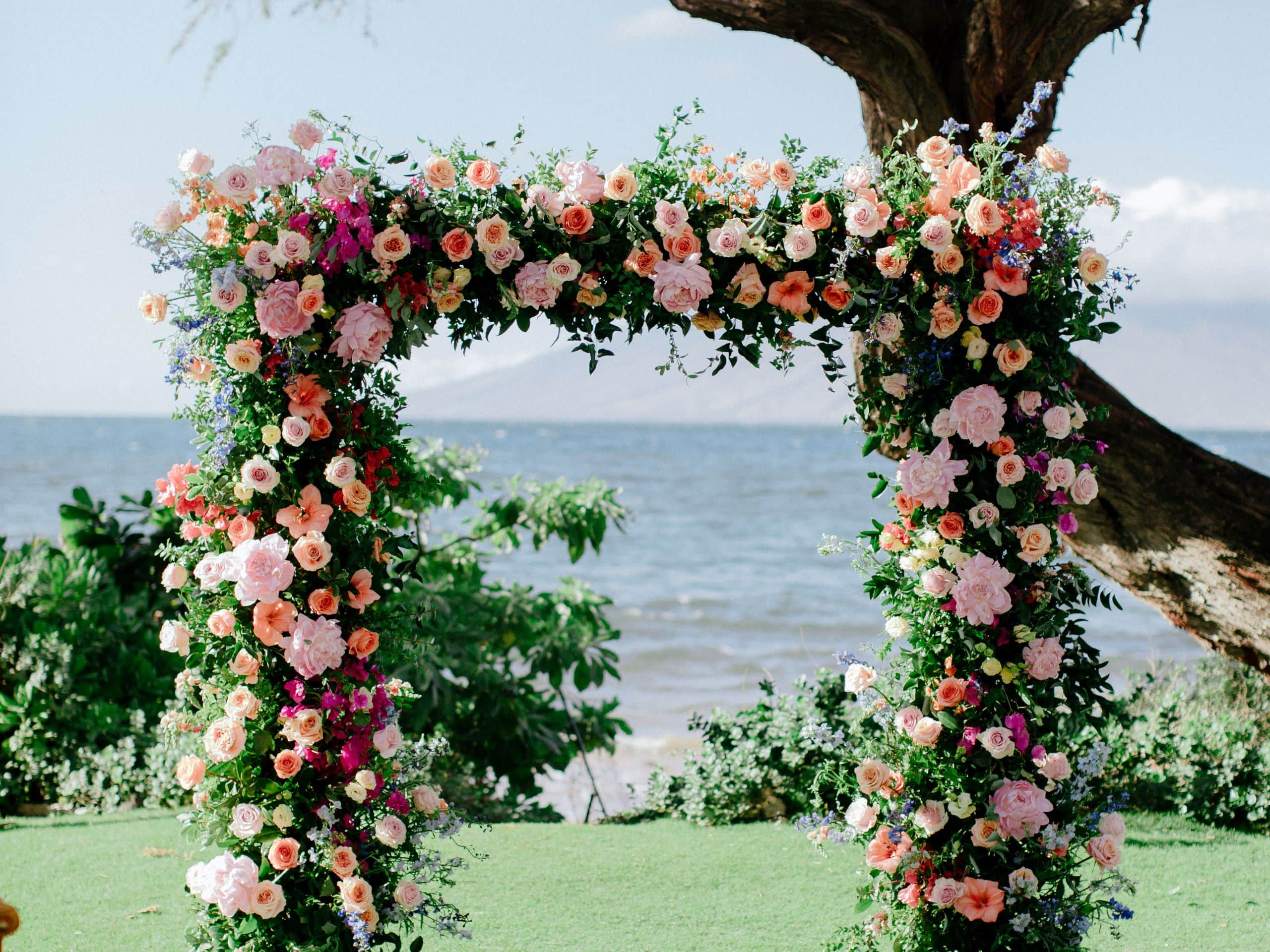 Andaz Maui at Wailea Resort Outdoor Wedding Flower Arch