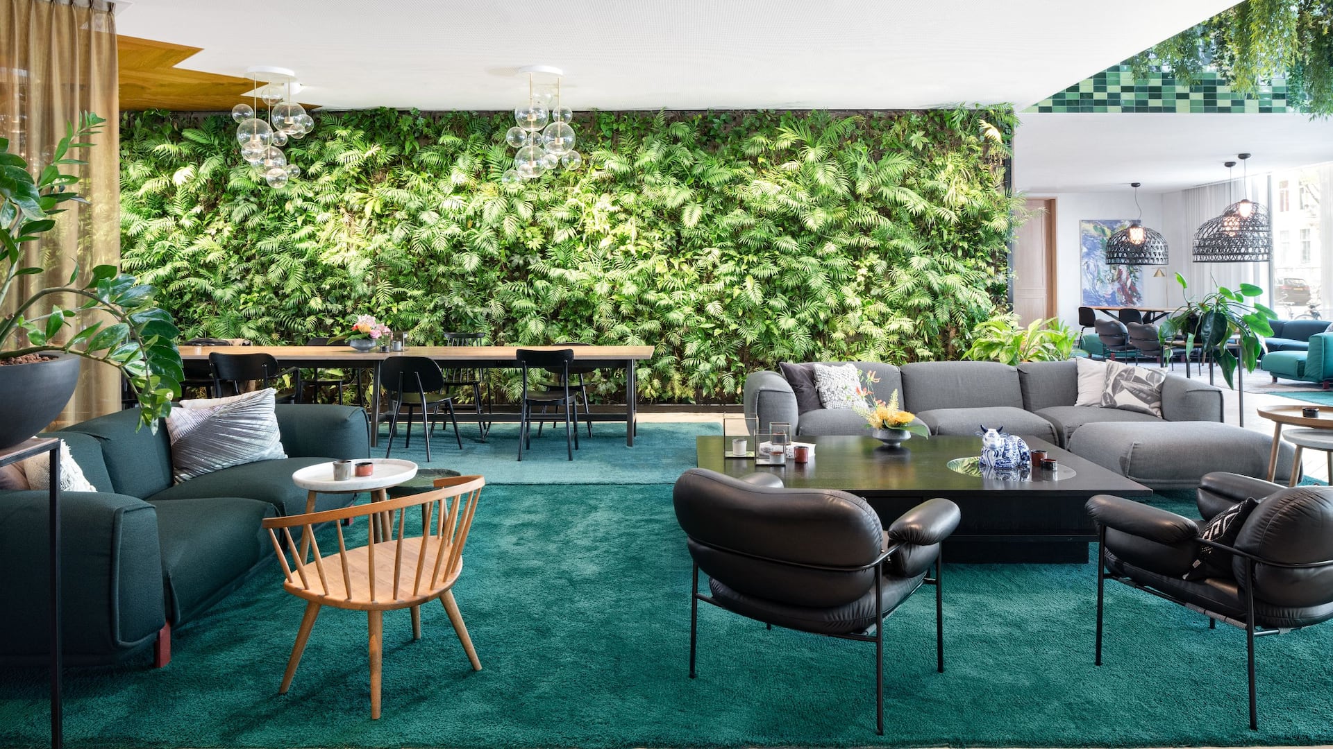 Hyatt Regency Amsterdam Lobby Green Seating