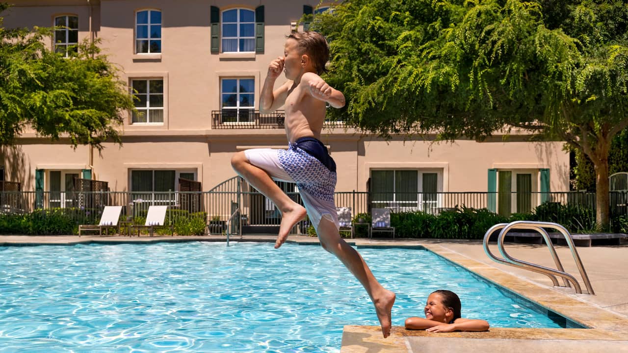 Kids Playing In Pool at Hyatt Regency Sonoma Wine Country