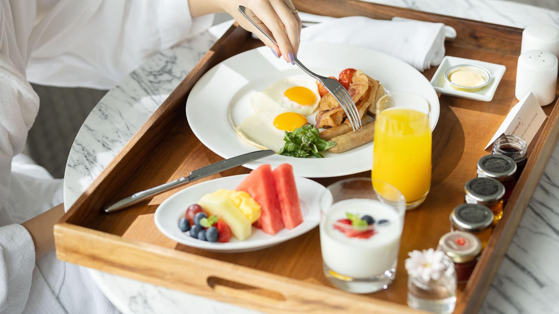 Grand Hyatt Seoul In Room Dining Breakfast Tray