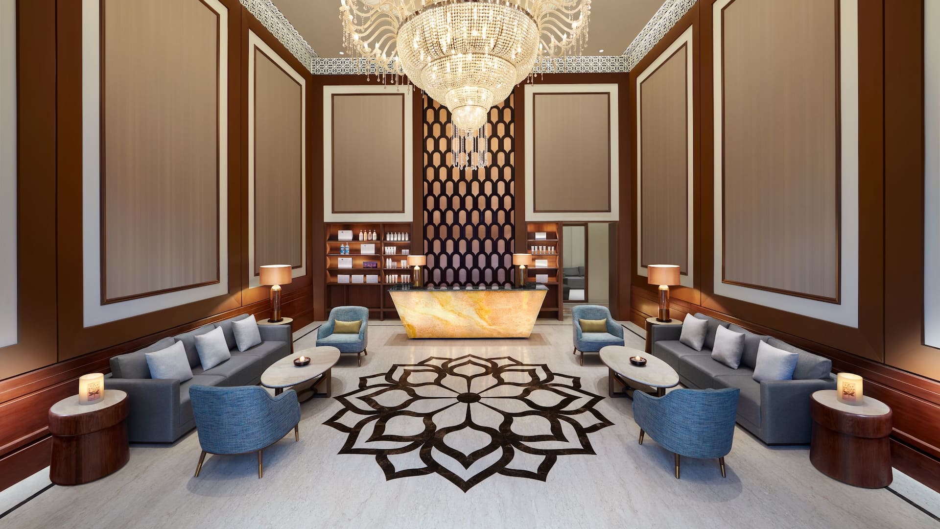 Hyatt Regency Jaipur Mansarovar Spa Chandelier Seating Area
