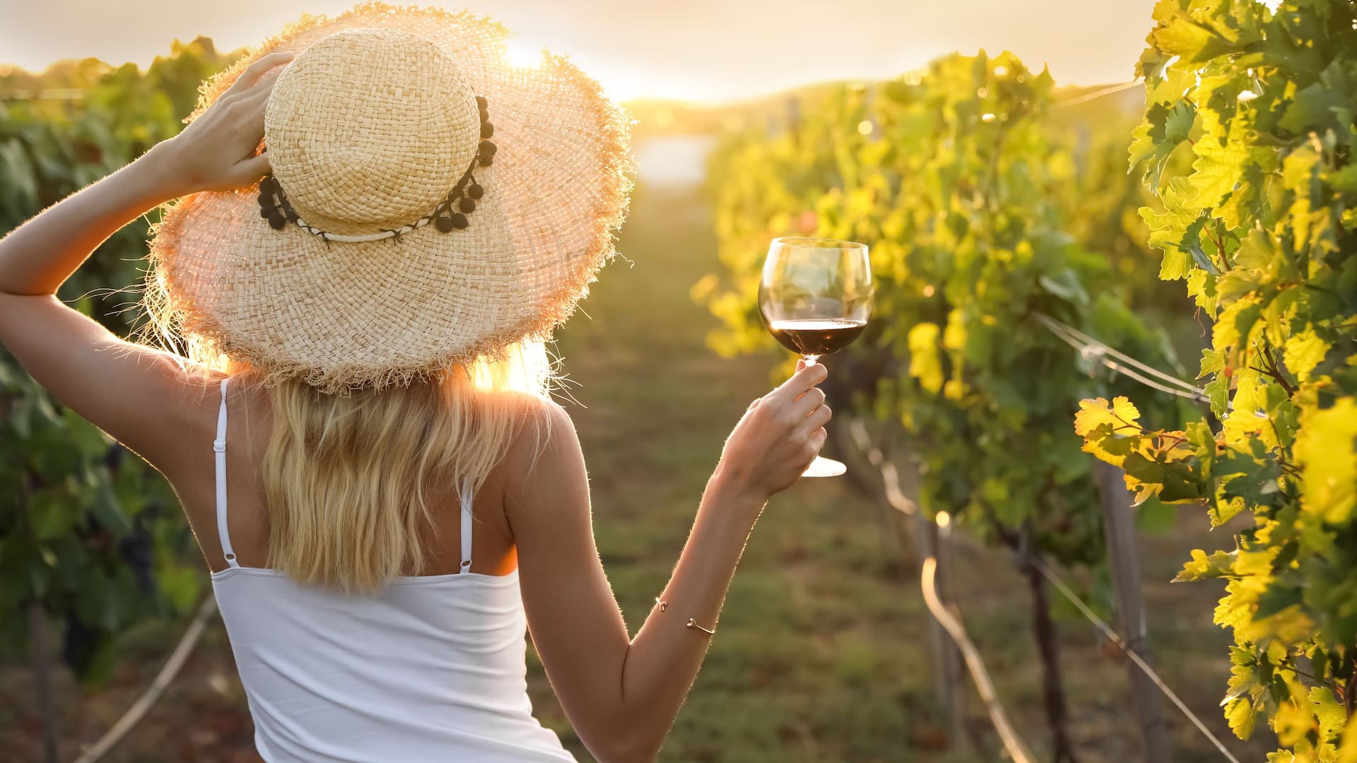 Hyatt Regency Sonoma Wine Country Woman With Wine In Vineyard