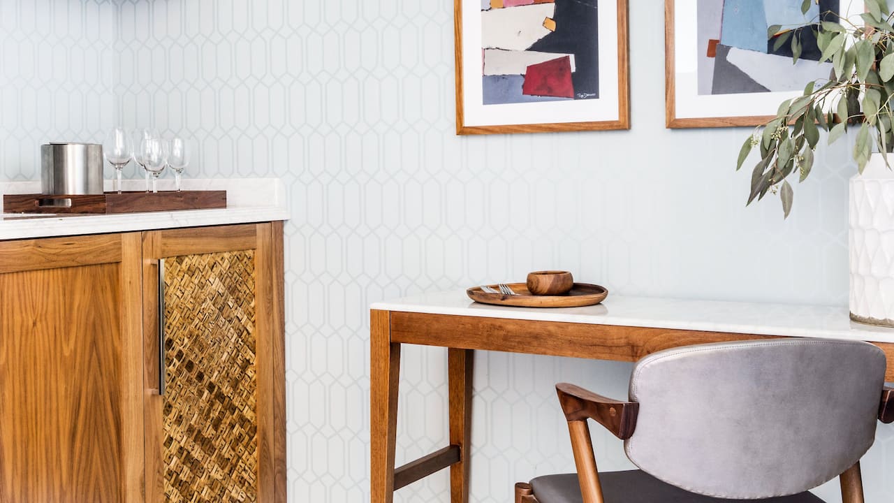 Kitchenette and dining table details