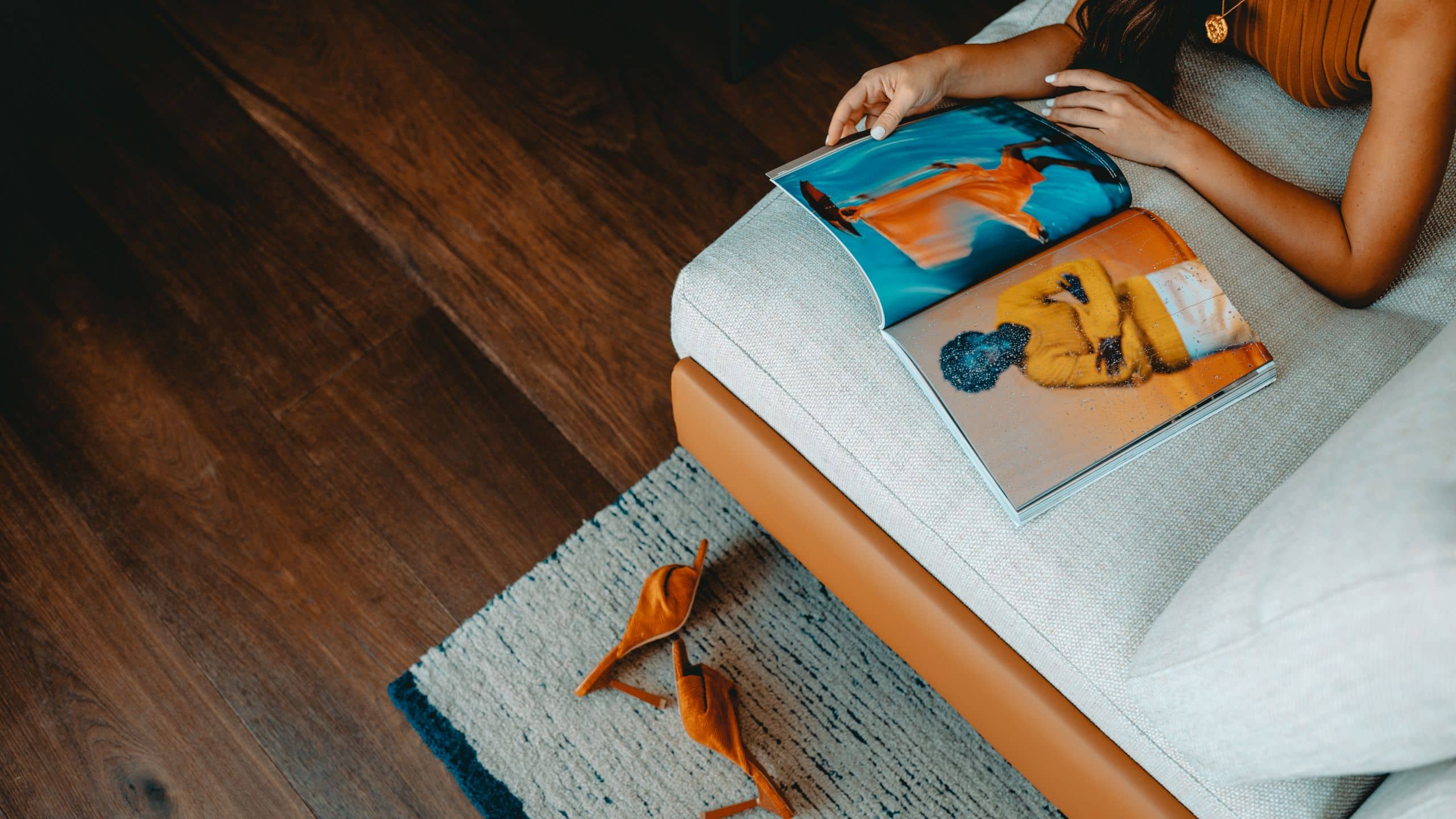 Thompson Madrid Woman On Guestroom Couch