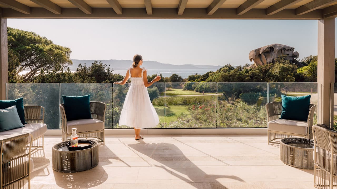 7Pines Sardinia Woman on Terrace
