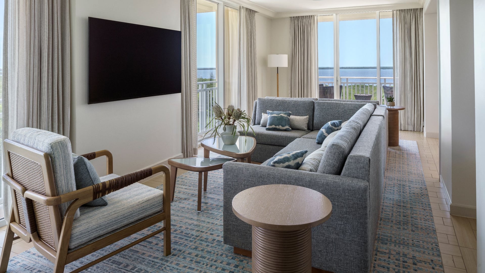 2/5 Hyatt Regency Coconut Point Resort and Spa One King Br Premium Bay View Sofa Living Room
