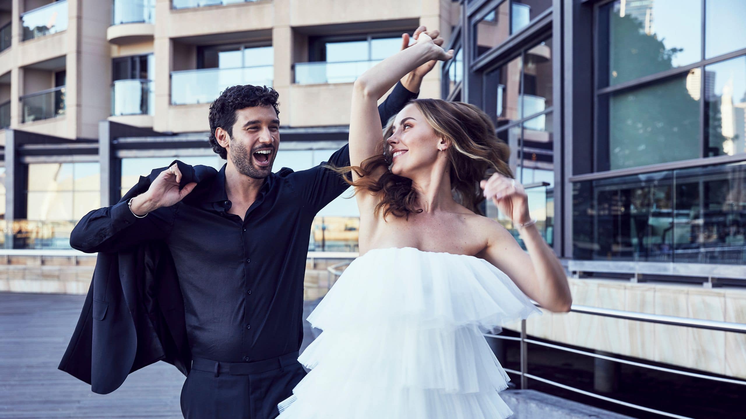 Global Bride Groom Wedding Boardwalk Dancing