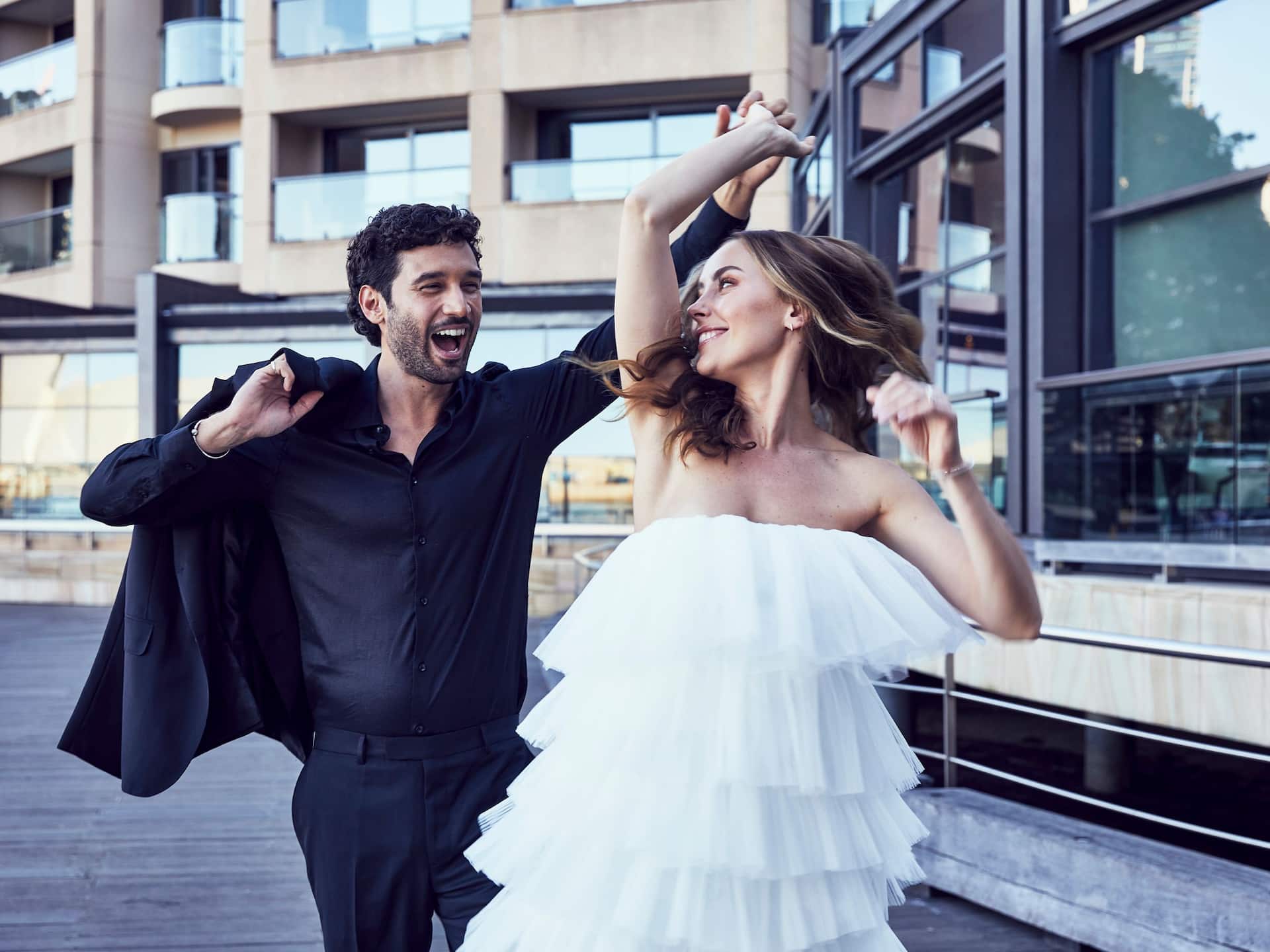 Global Bride Groom Wedding Boardwalk Dancing