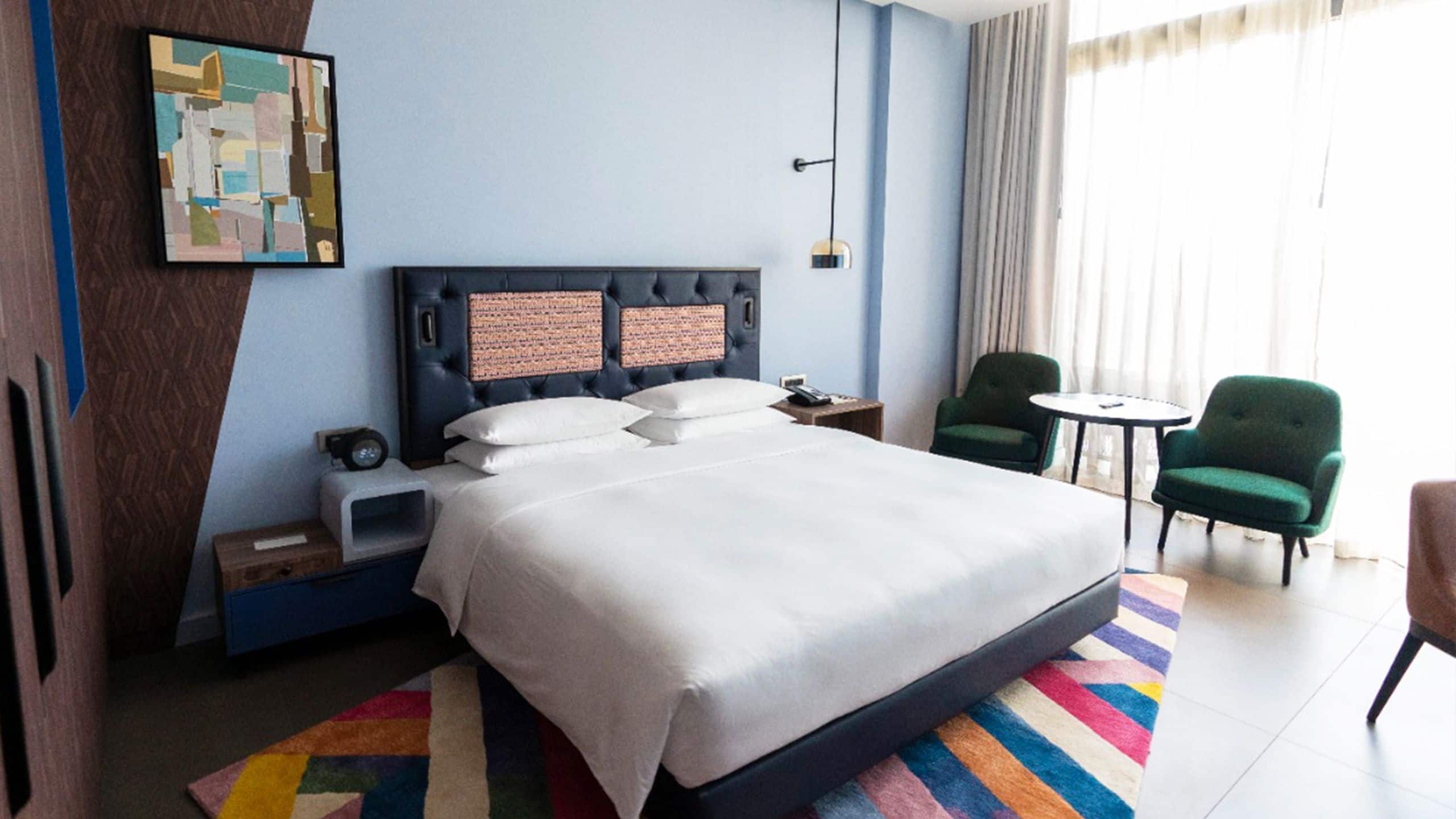 3 of 7 Hyatt Centric Jumeirah Dubai King Bed Skyline View