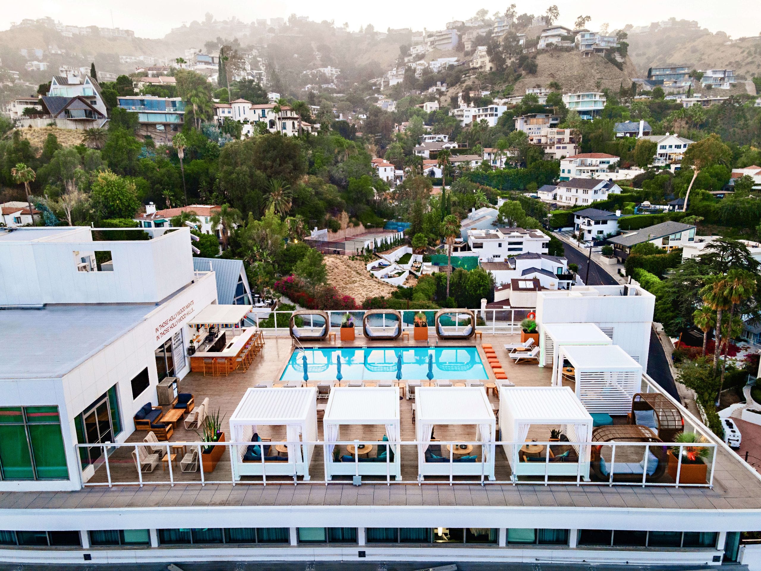 Andaz West Hollywood Rooftop Pool Deck Cabanas