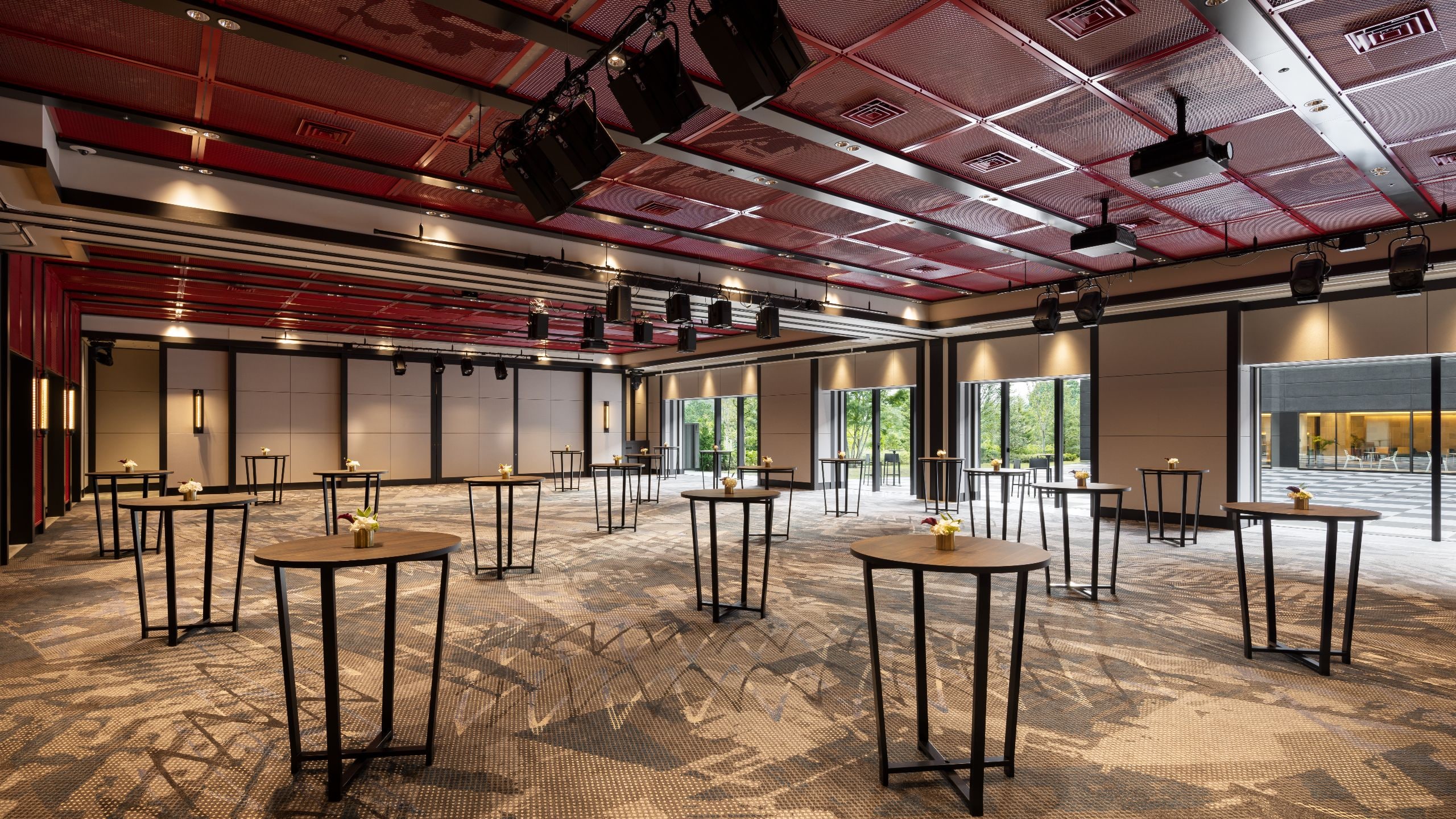 Fuji Speedway Hotel Ballroom Cocktail Style Setup