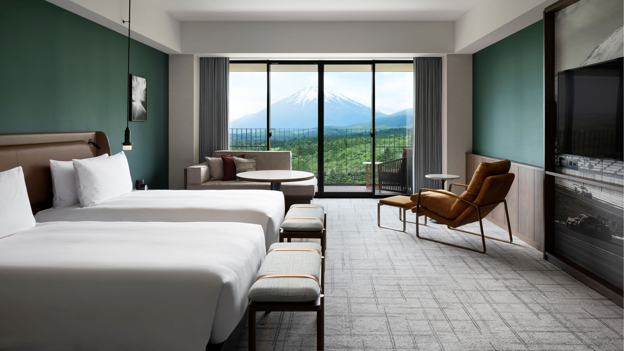 1 of 4 Fuji Speedway Hotel Deluxe Twin With Great Mount Fuji