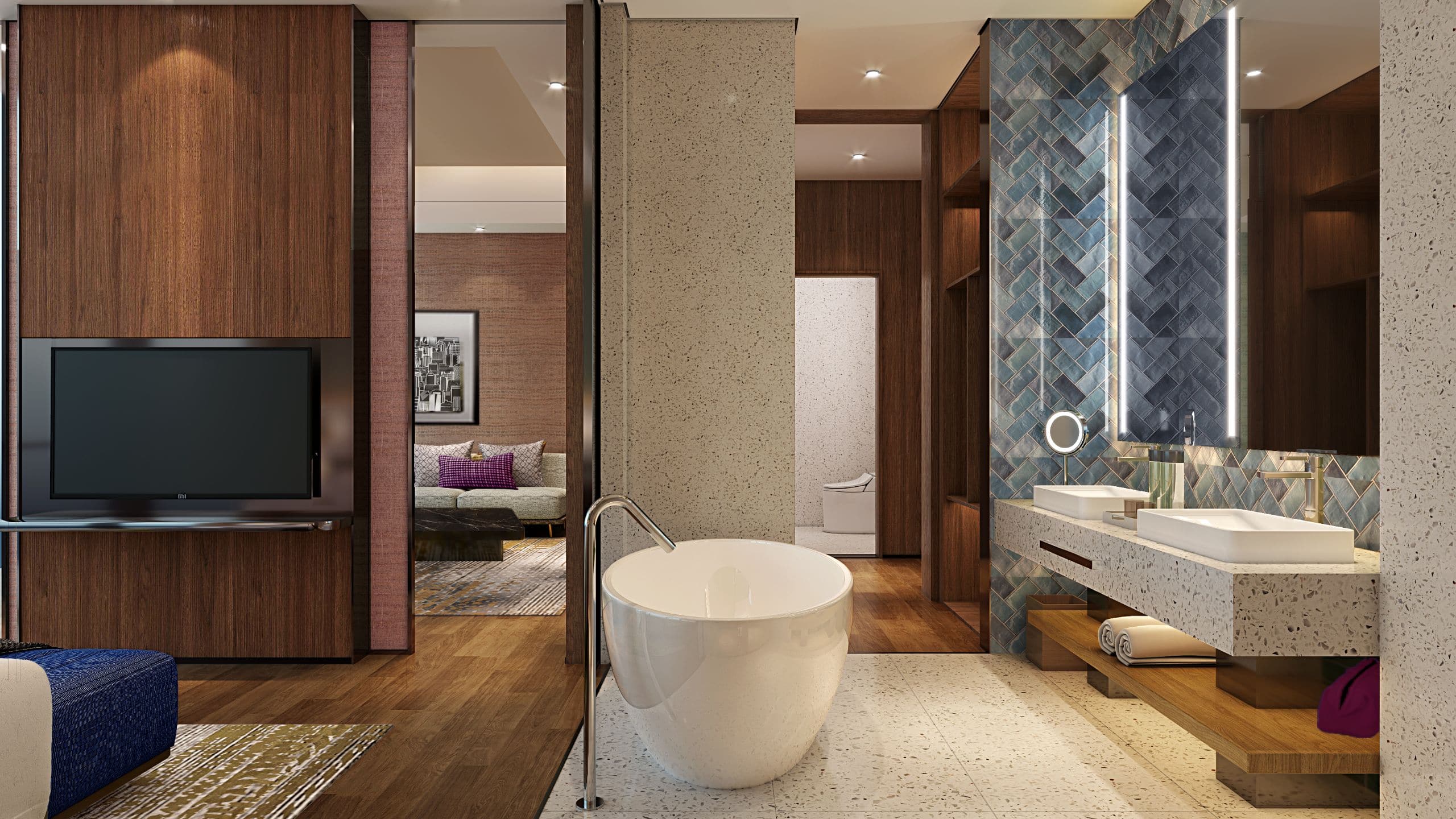 Hyatt Centric Gaoxin Xi’an Junior Suite Bathroom