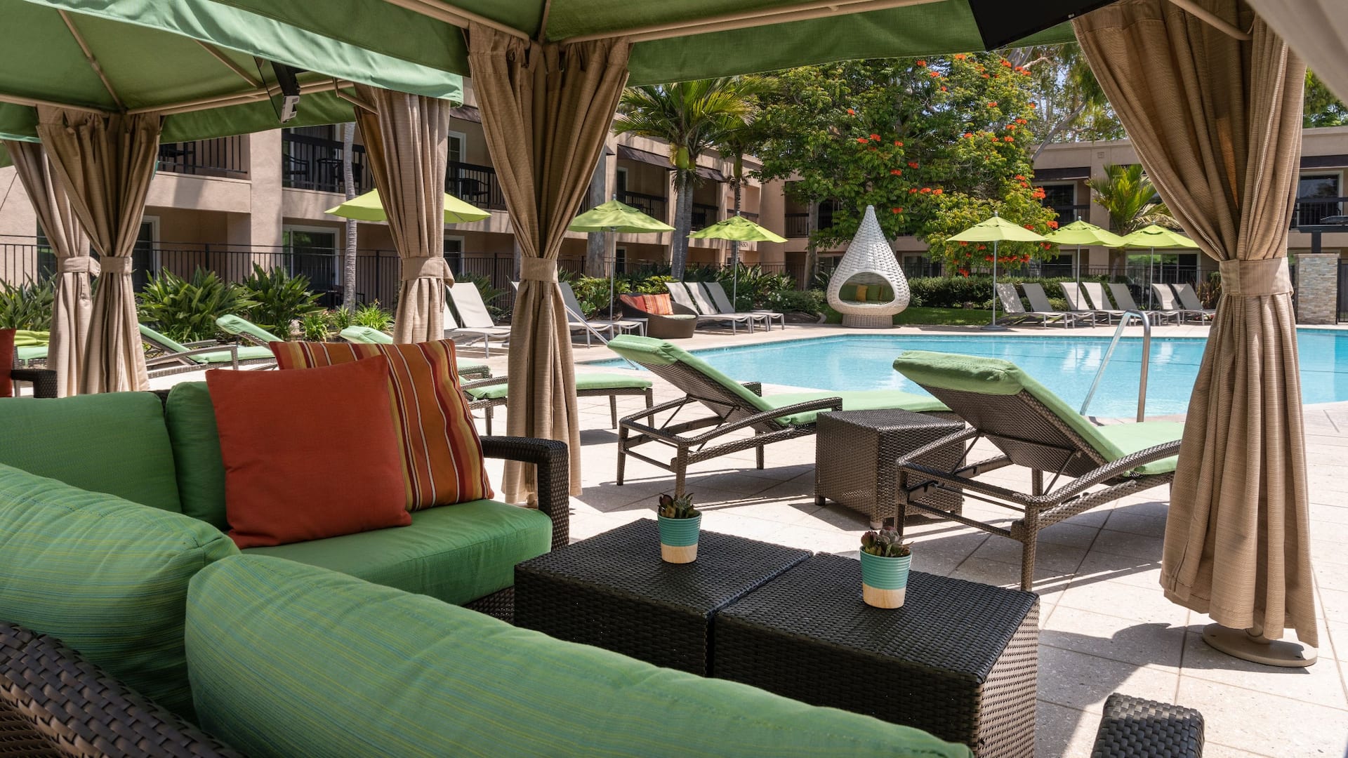 Hyatt Regency Newport Beach Indulge Pool Cabana Plant
