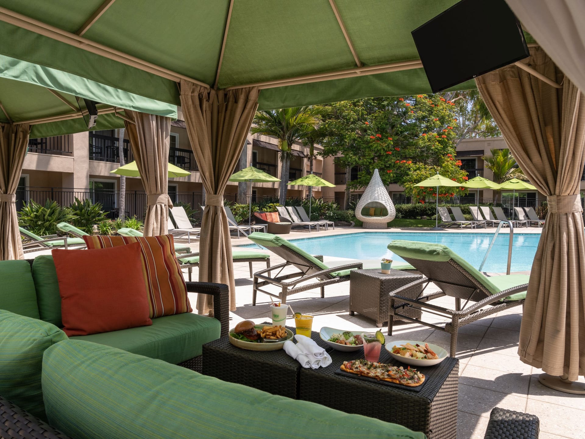 Hyatt Regency Newport Beach Indulge Pool Cabana Food