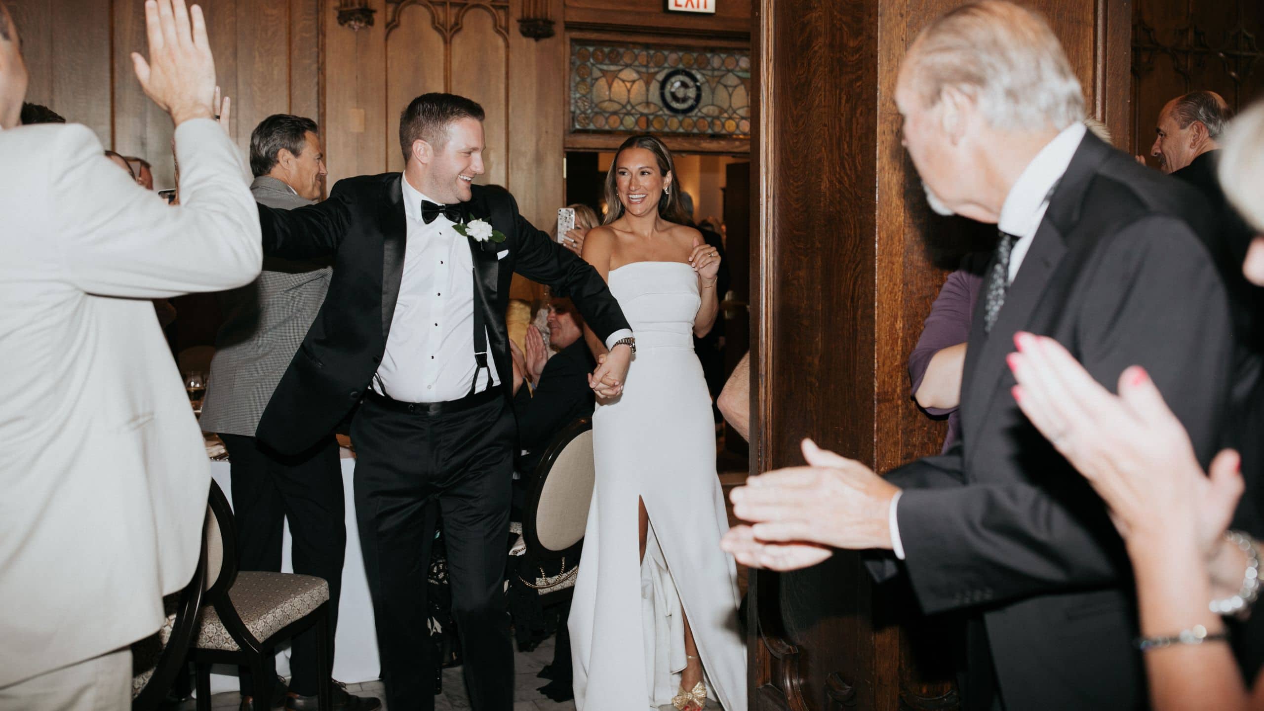 Chicago Athletic Association Wedding Couple Entrance