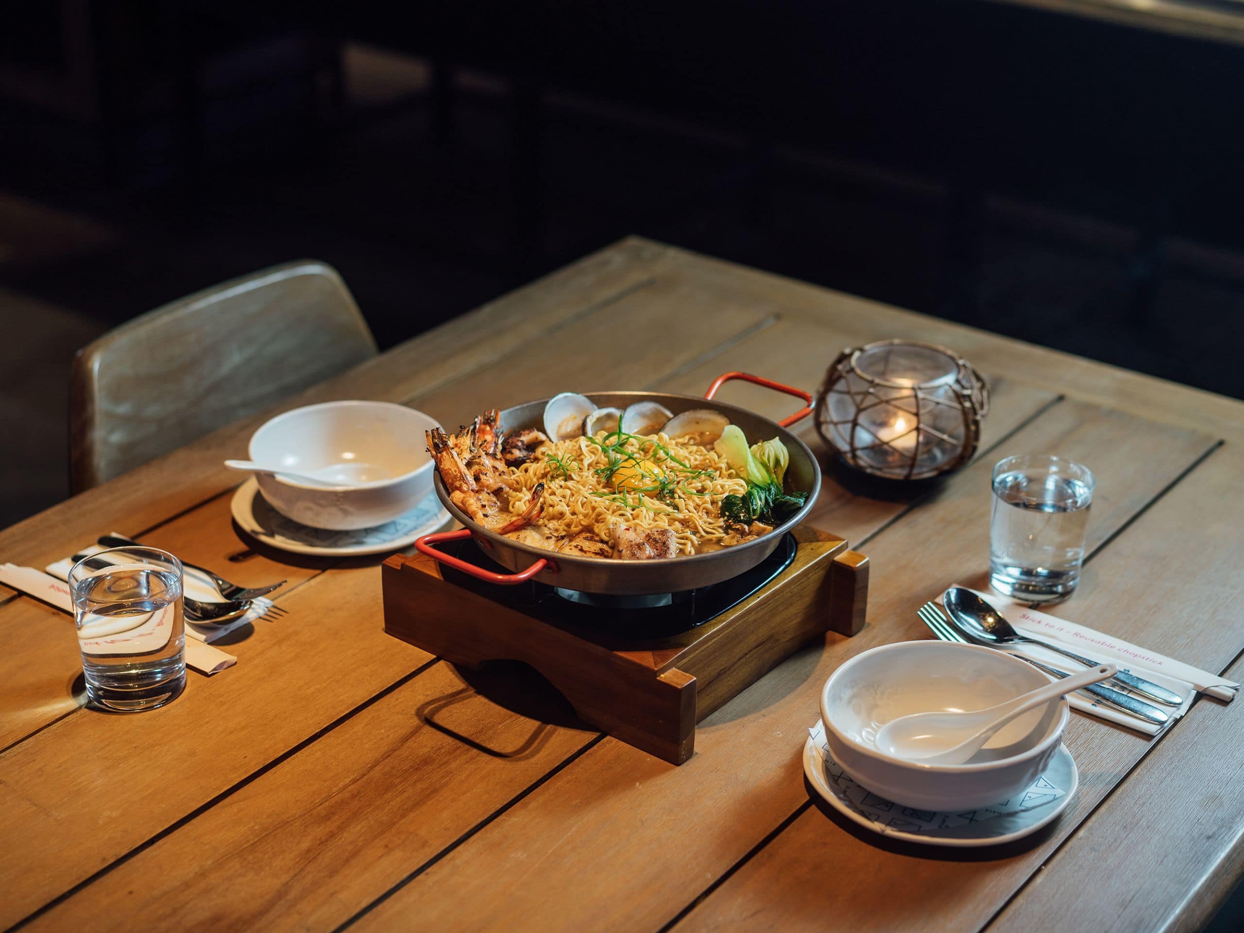 Andaz Bali Fishermans Club Spicy Seafood Hotpot Table