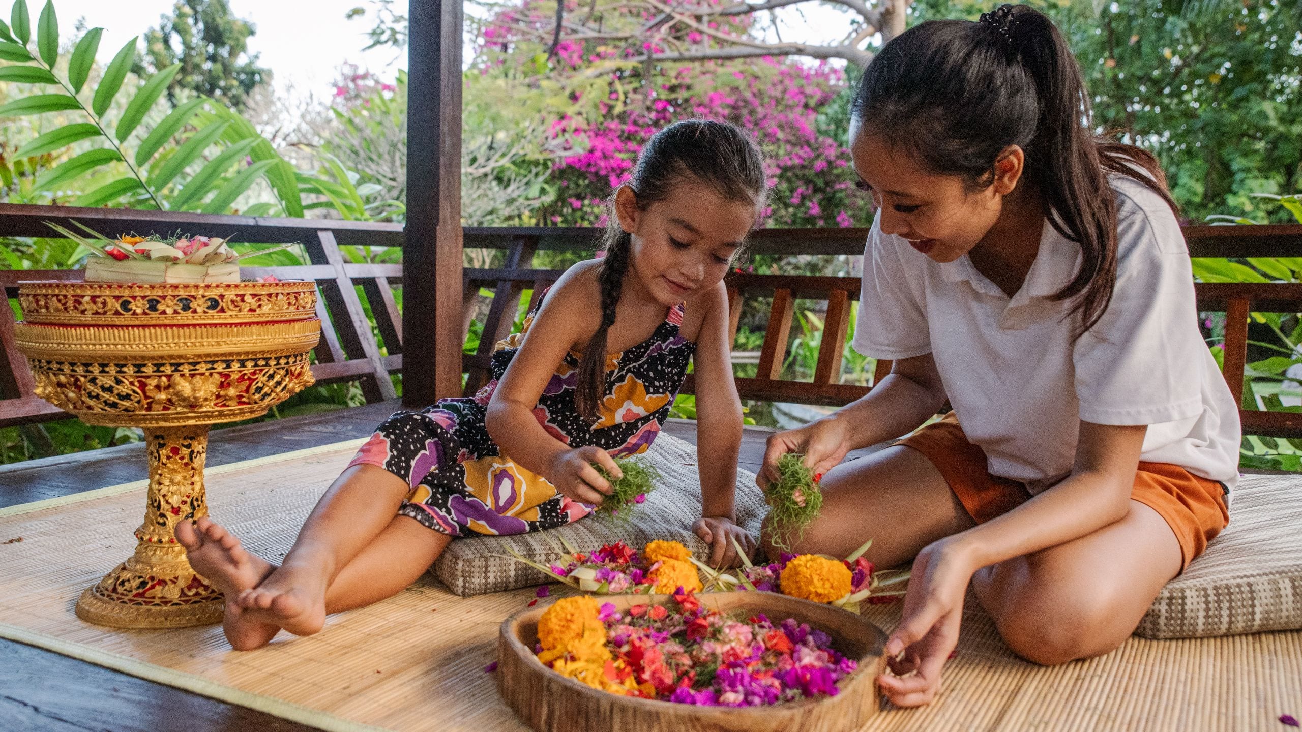 Hyatt Regency Bali Canang Making Activity Camp Hyatt