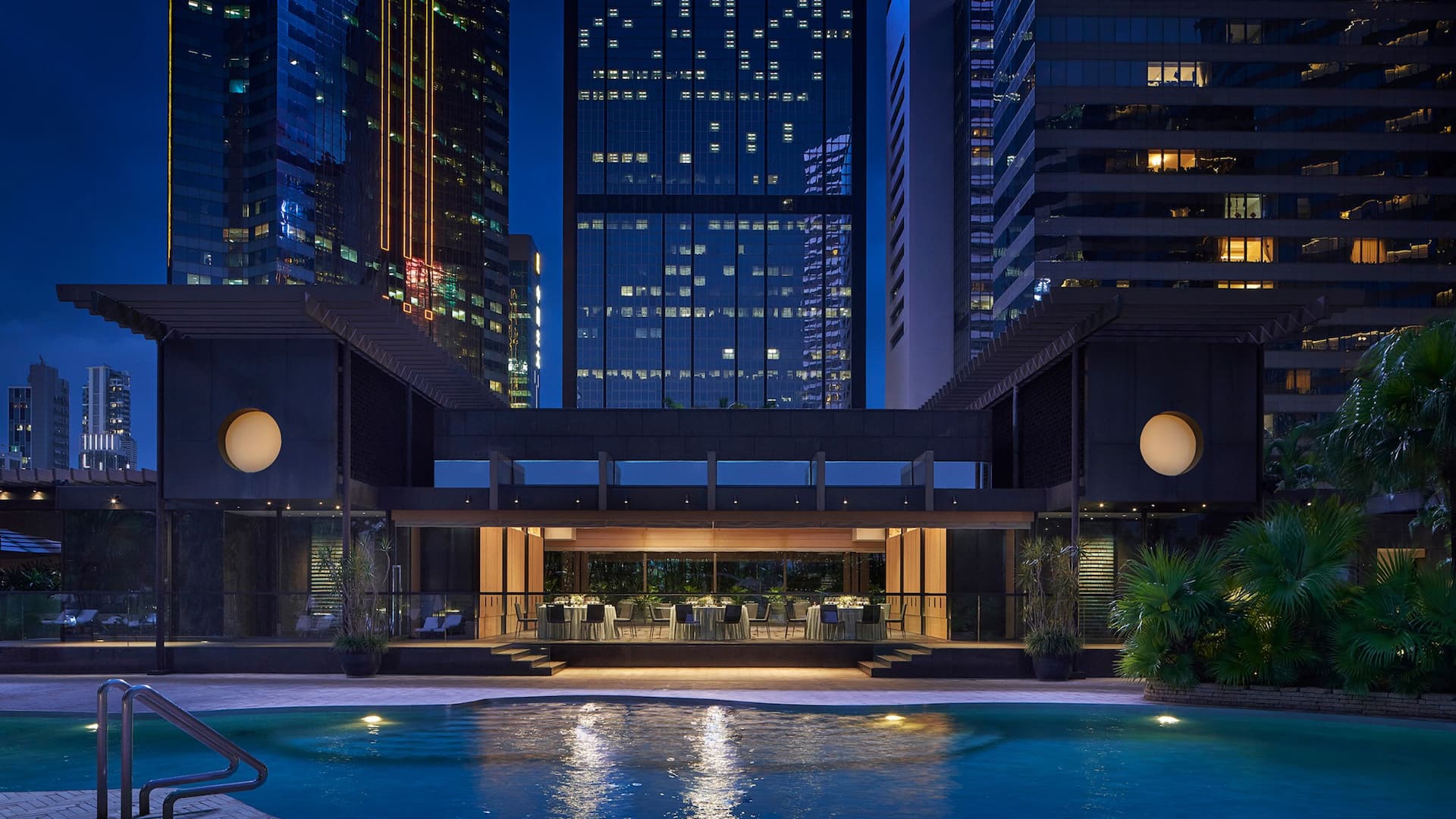2 of 5 Grand Hyatt Hong Kong Poolhouse Night Exterior