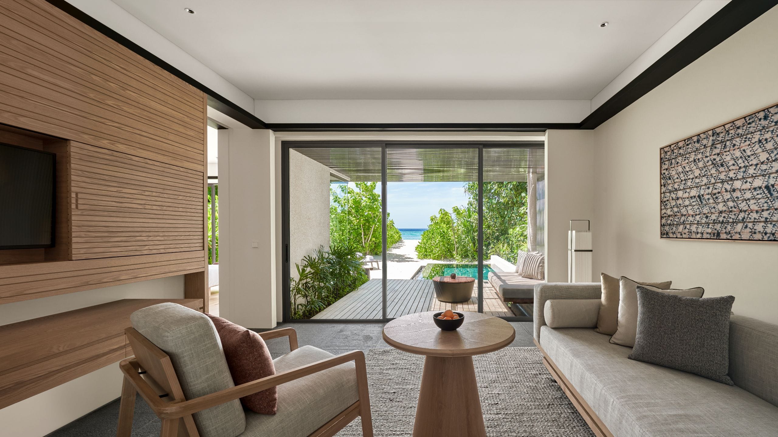 Alila Kothaifaru Maldives Beach Villa Living Room