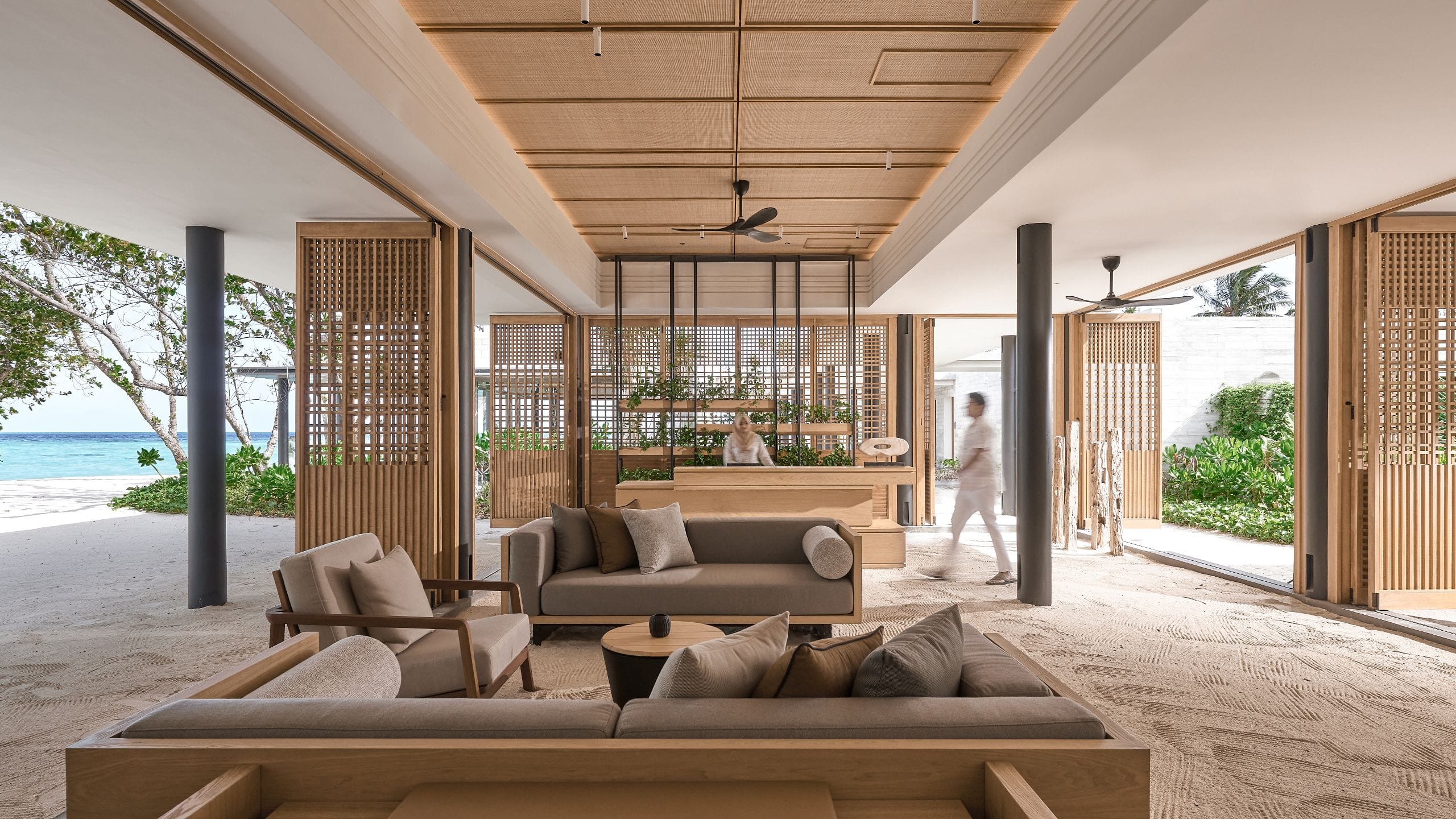Alila Kothaifaru Maldives Arrival Pavilion with Receptionists