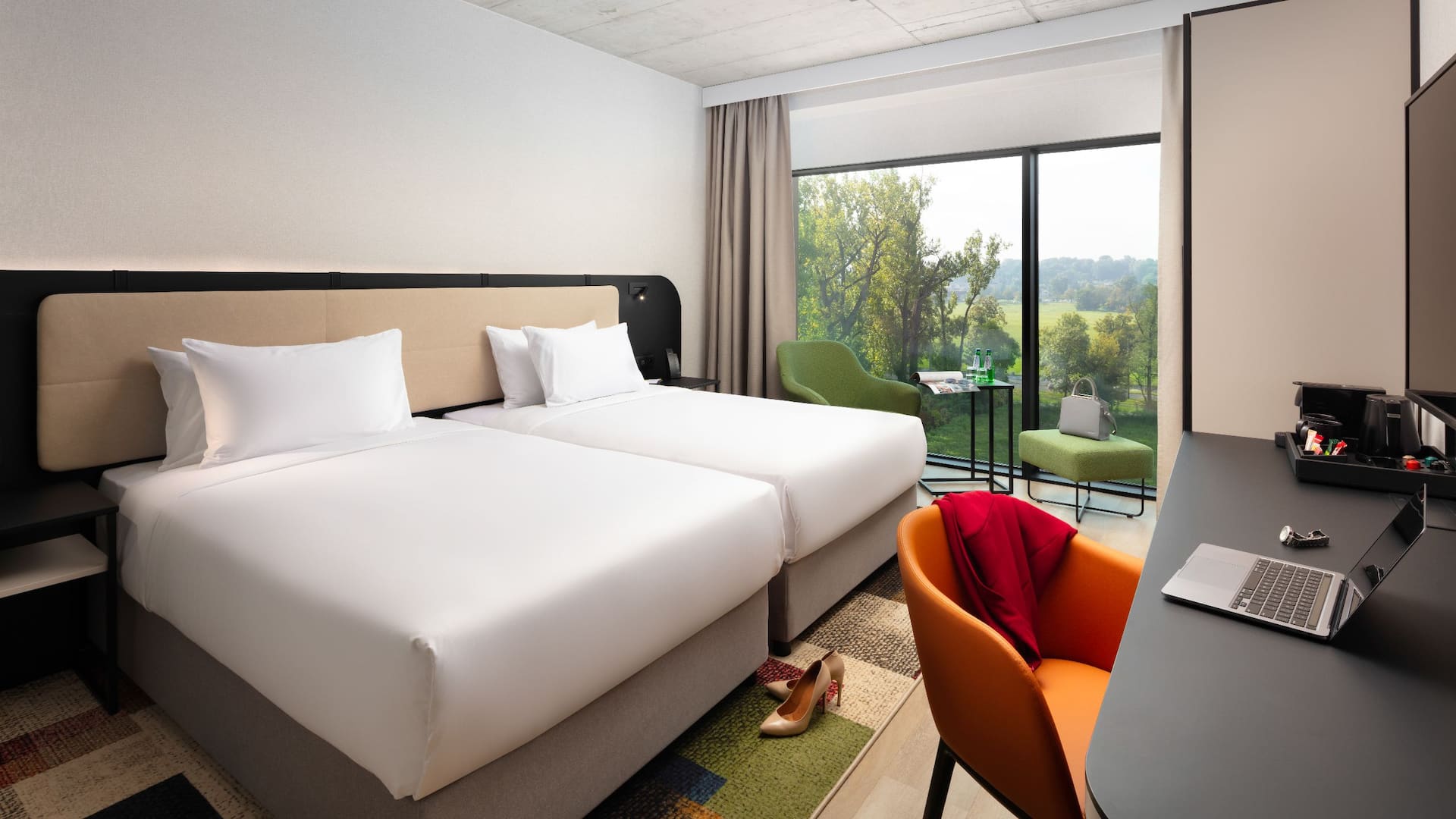 Hyatt Place Krakow Twin Bedroom Lived in