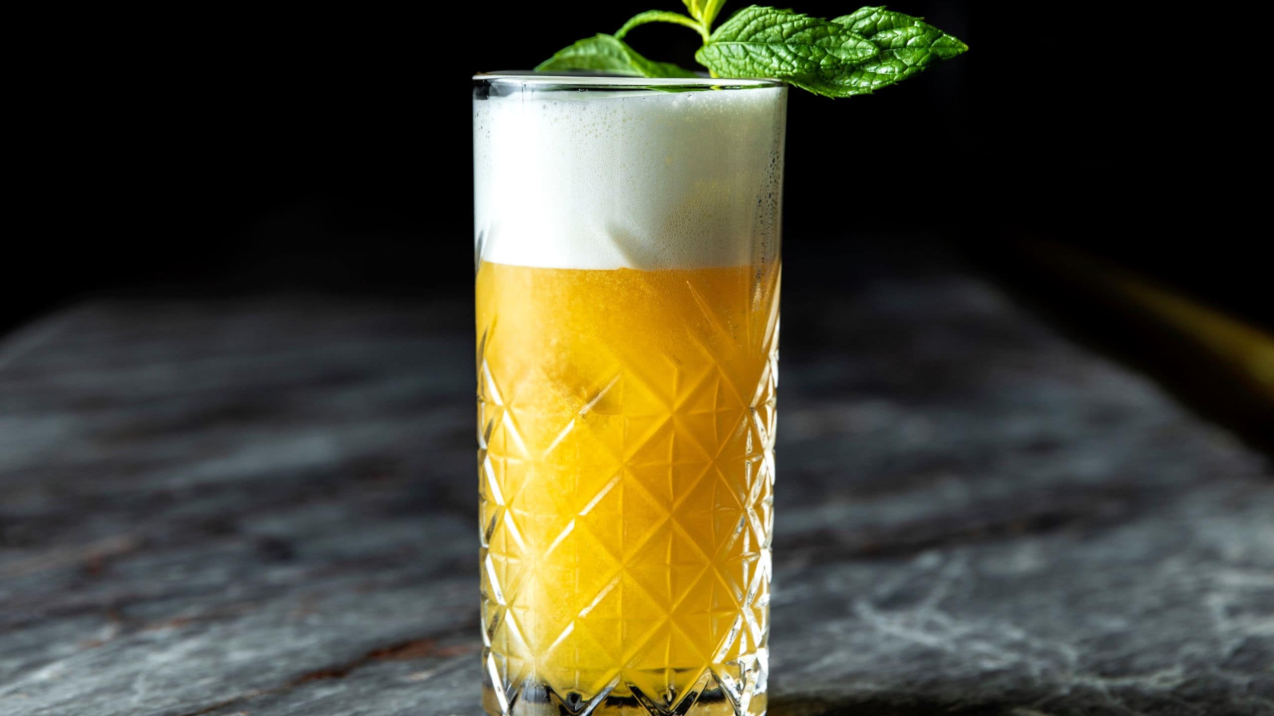 Grand Hyatt Istanbul Library Yellow Mint Garnished Cocktail