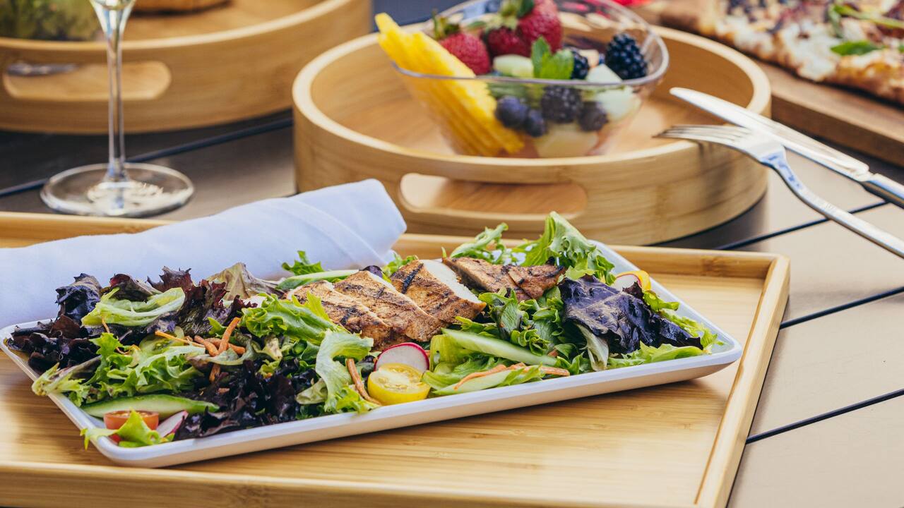 Poolside Lunch Mixed Greens Salad Vertical