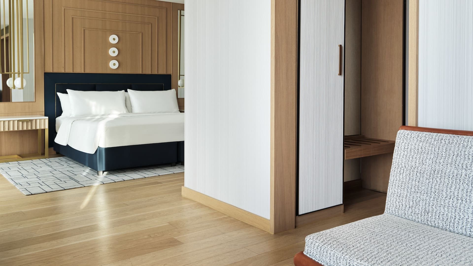 The Family Premium room at Grand Hyatt Acropolis 5 star hotel in Athens with modern design, plush bedding & elegant decor.