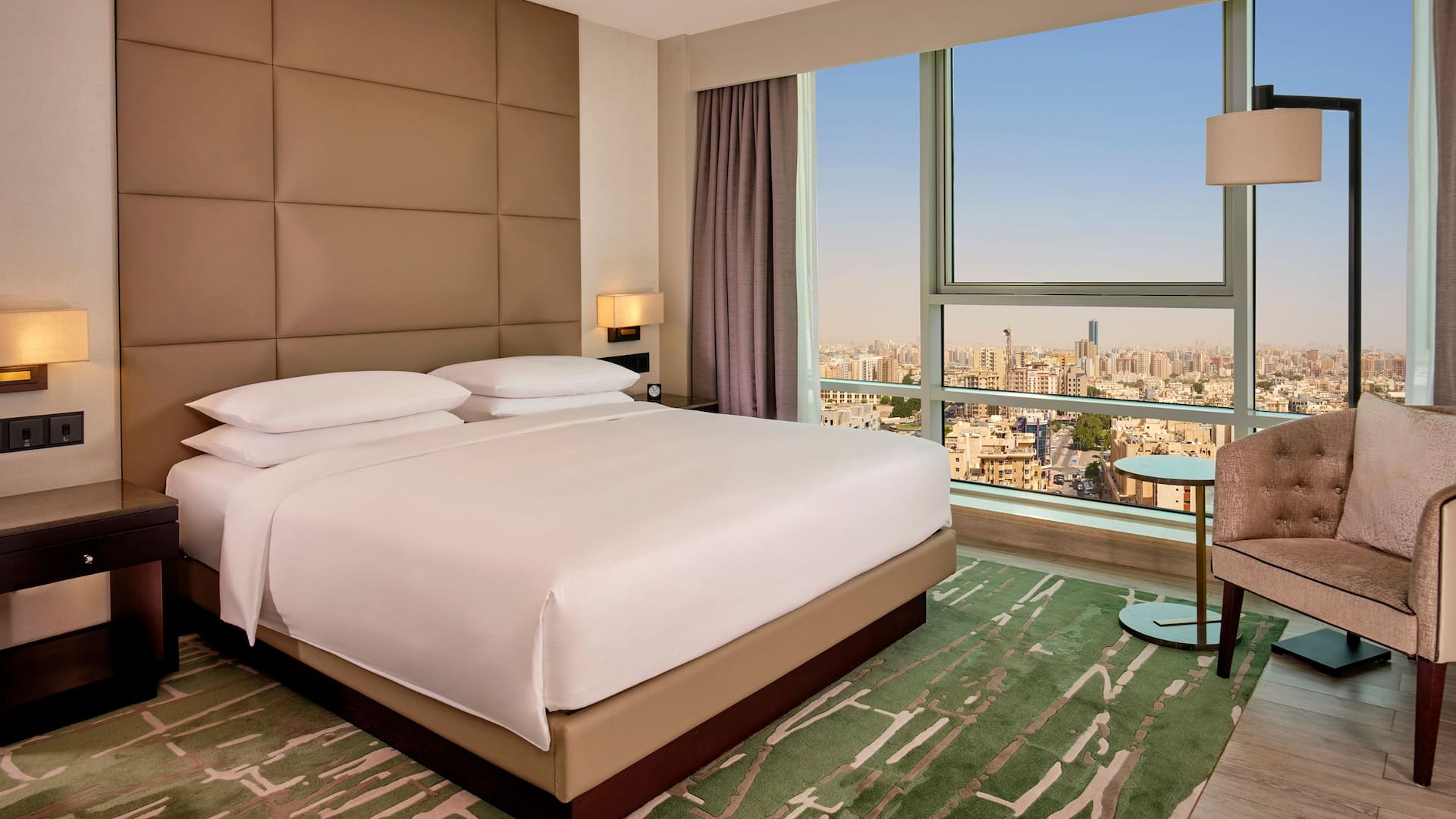 Hyatt Regency Al Kout Mall Two Bedroom Suite City View Bed