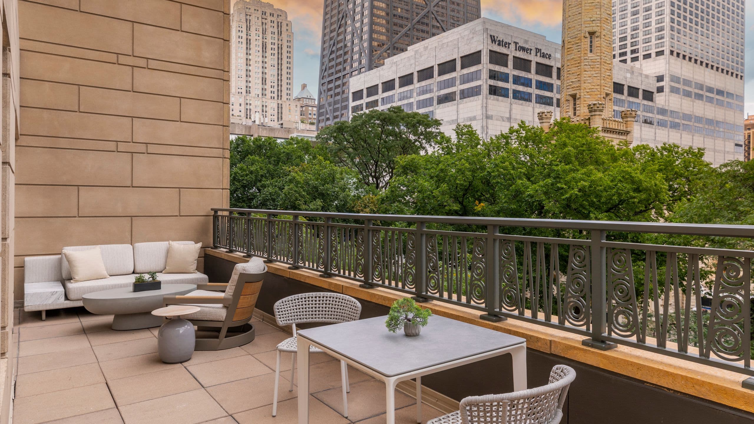 3 of 8 Park Hyatt Chicago Water Tower Suite Balcony Sunset