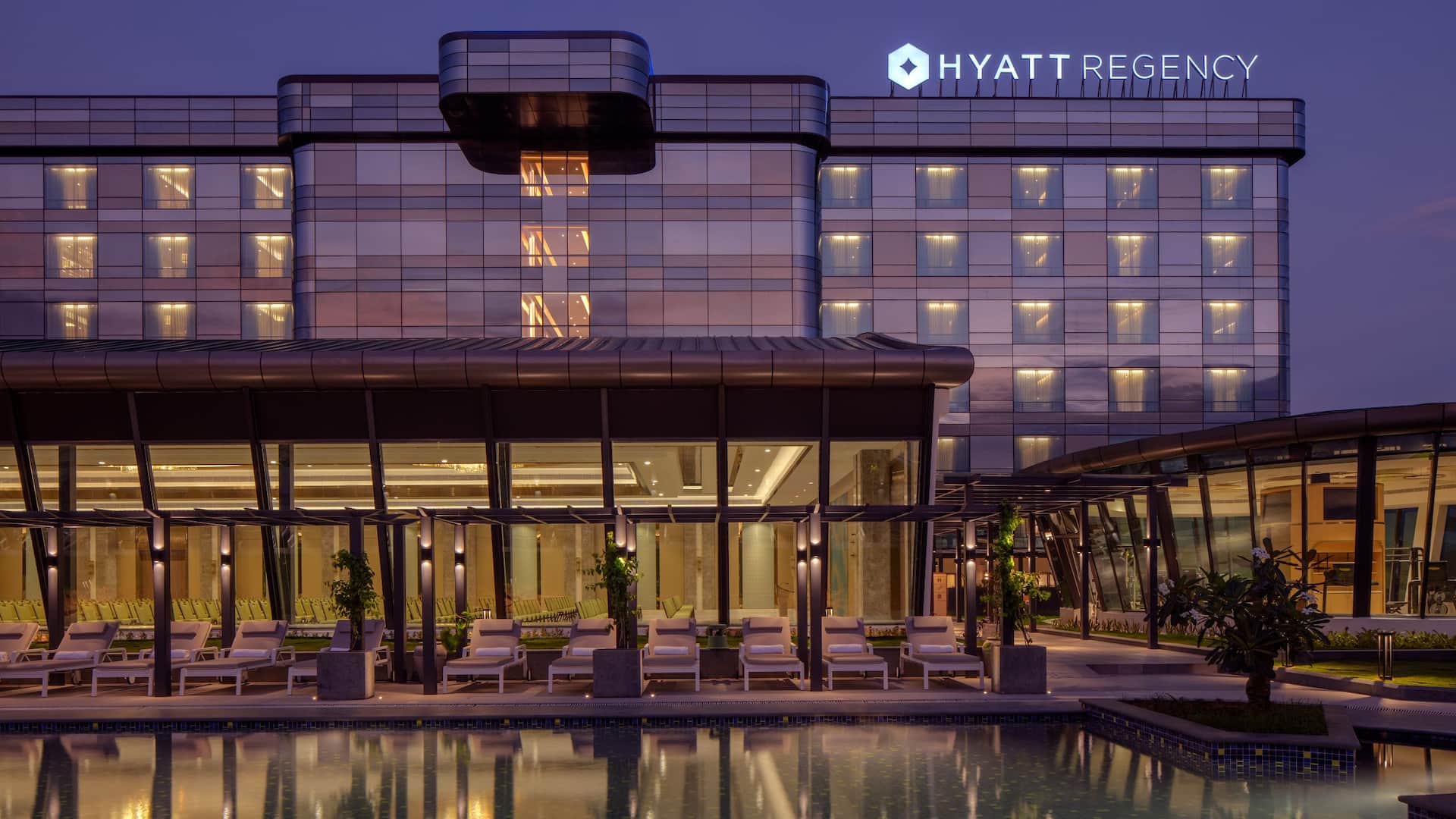 Hyatt Regency Trivandrum Facade Dusk