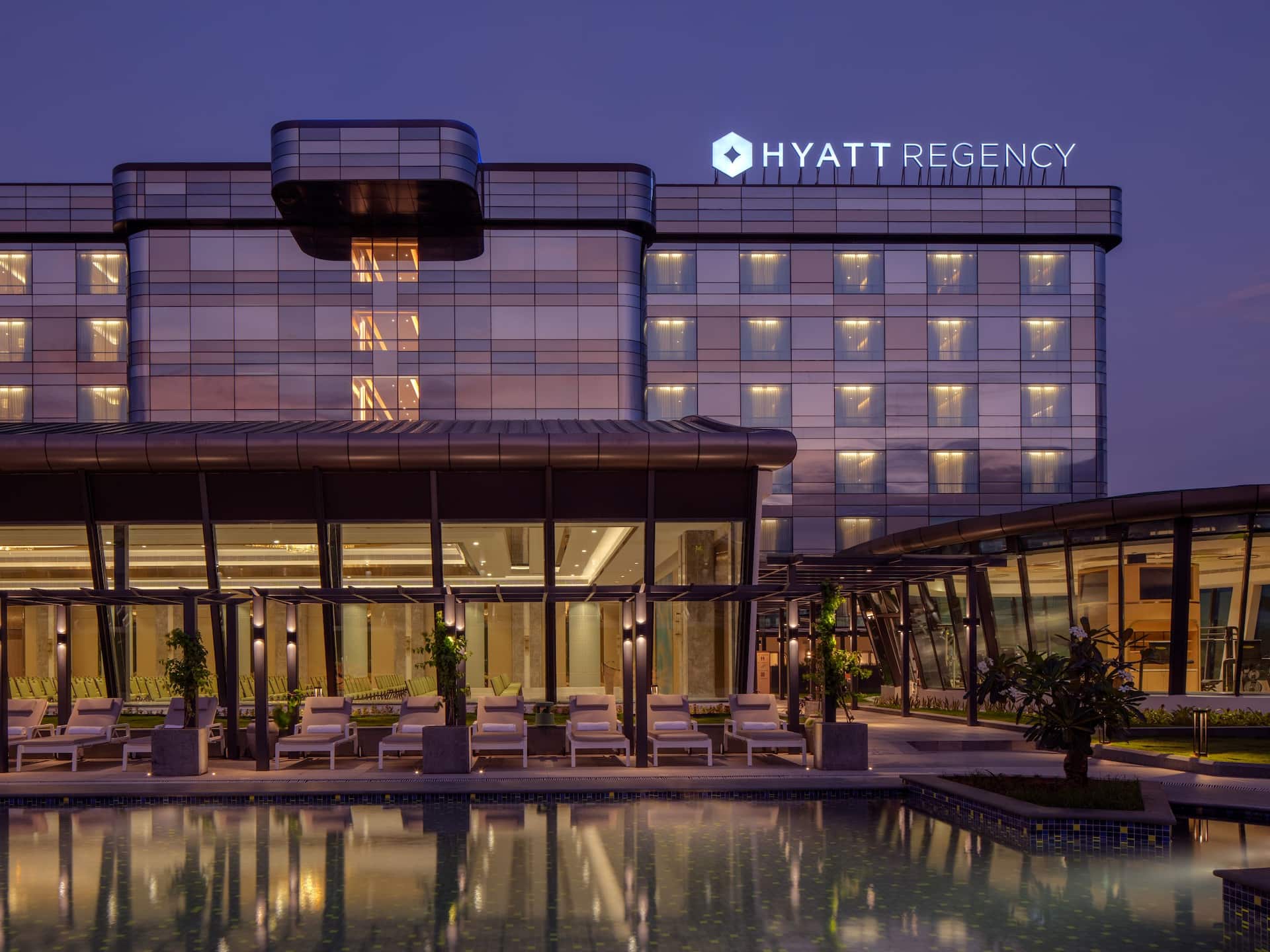 Hyatt Regency Trivandrum Facade Dusk