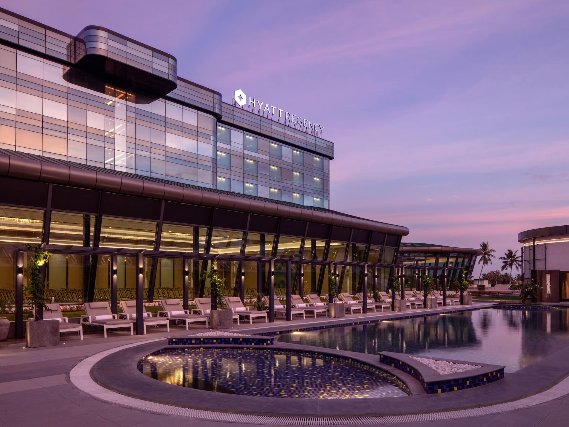 Hyatt Regency Trivandrum Facade Evening